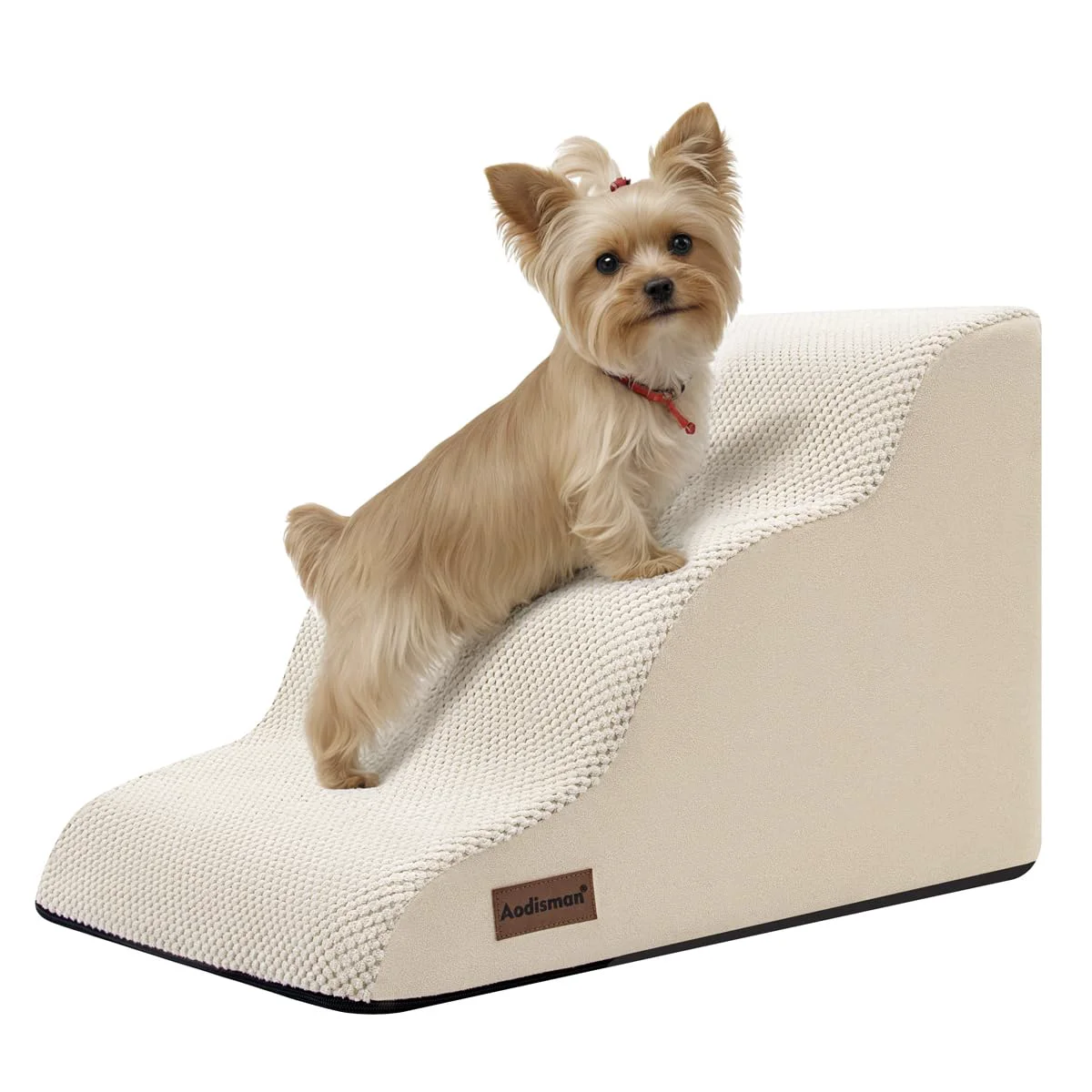 Stylish Aodisman Dog Stairs - 3-Step Non-Slip Pet Ramp for Couch Bed 15.4 in High Fine Crafted