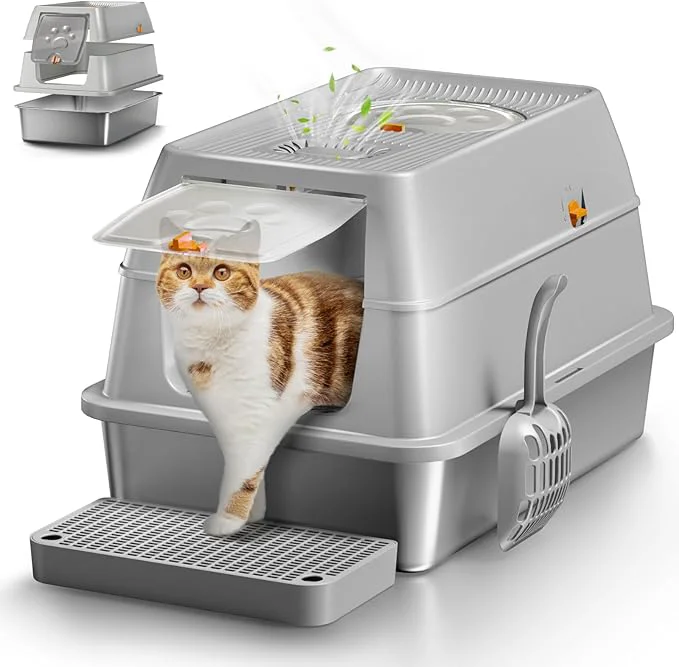 Classic Stainless Steel Cat Litter Box Specialty