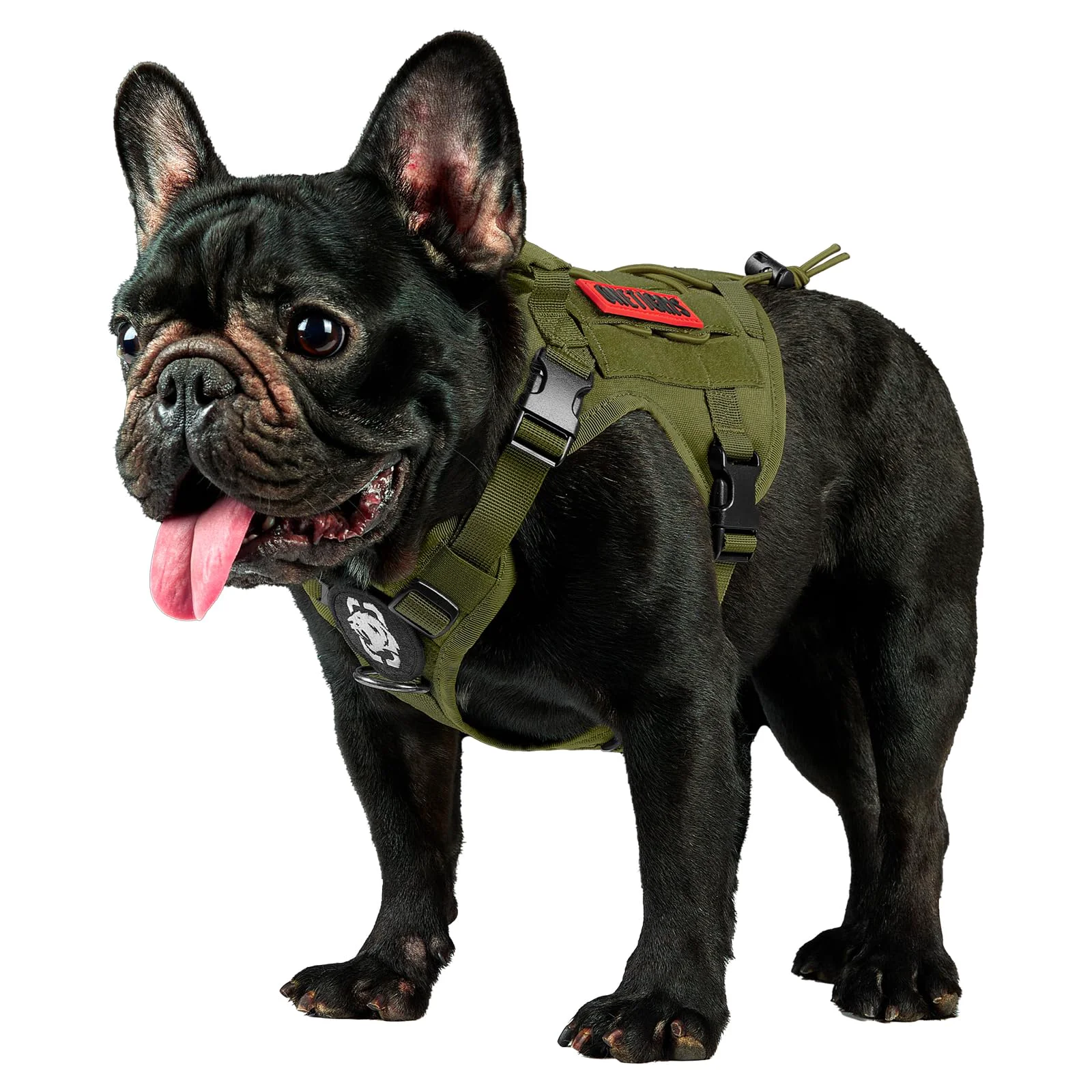 Authentic OneTigris Tactical Dog Harness Vest No-Pull Adjustable Military-Style Vest for Walking Hiking Training Ranger Green XS First-Class