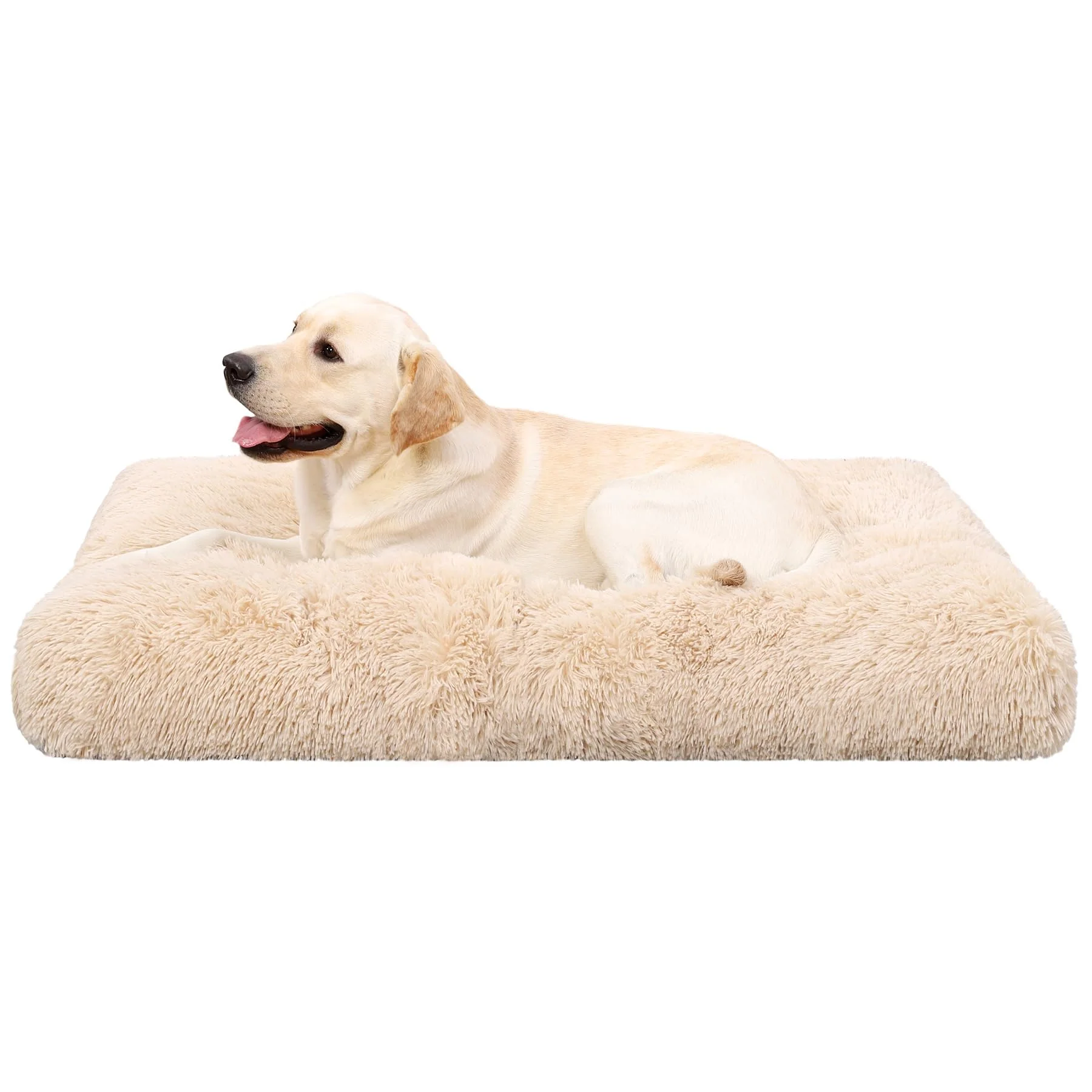 Fine Crafted KSIIA Jumbo Dog Crate Bed 48x29 - Plush Washable Kennel Pad for Large Dogs Camel Trusted