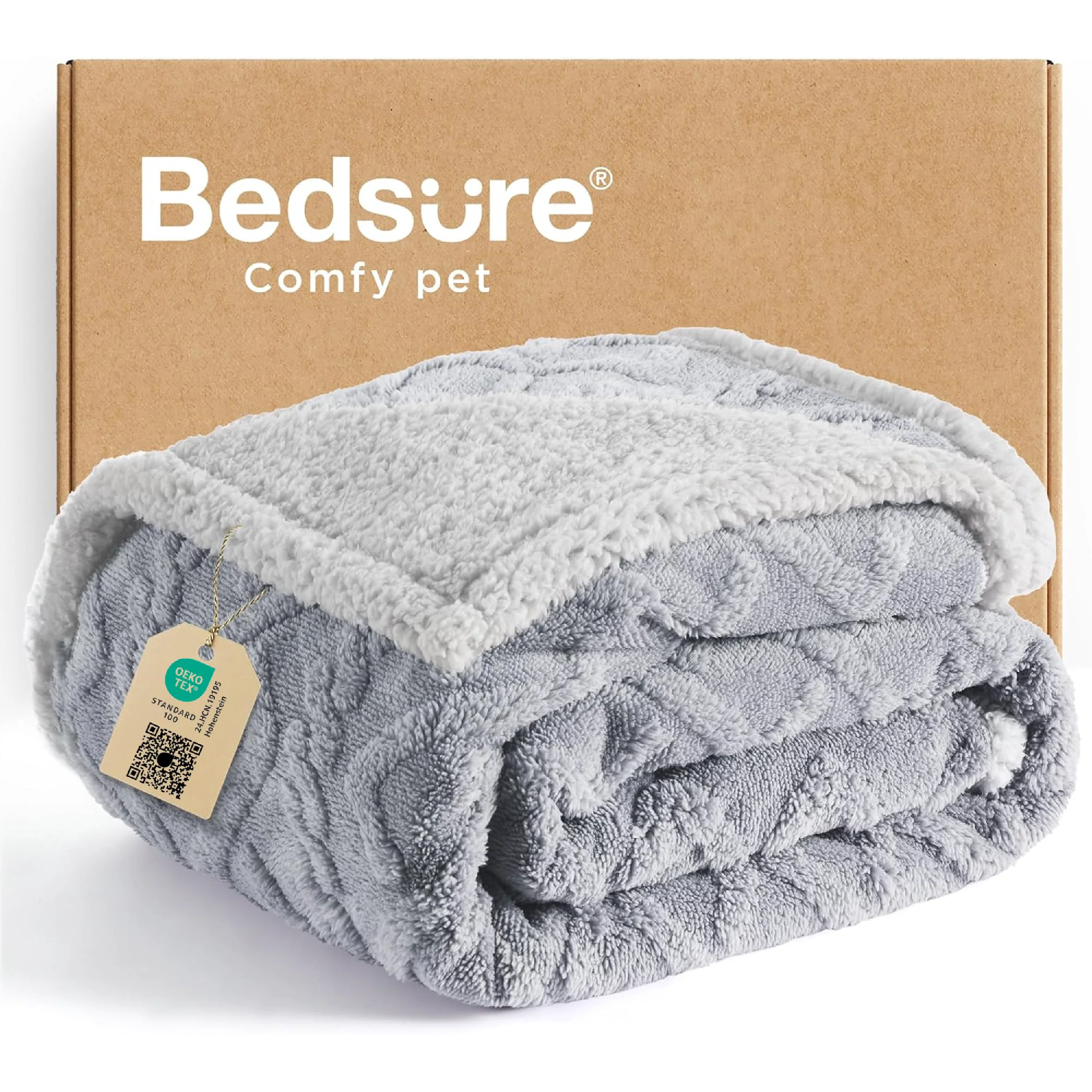 Artisan Bedsure Waterproof Dog Blanket for Large Dogs — Reversible Plush Couch Protector 50x60 in Grey Comfortable