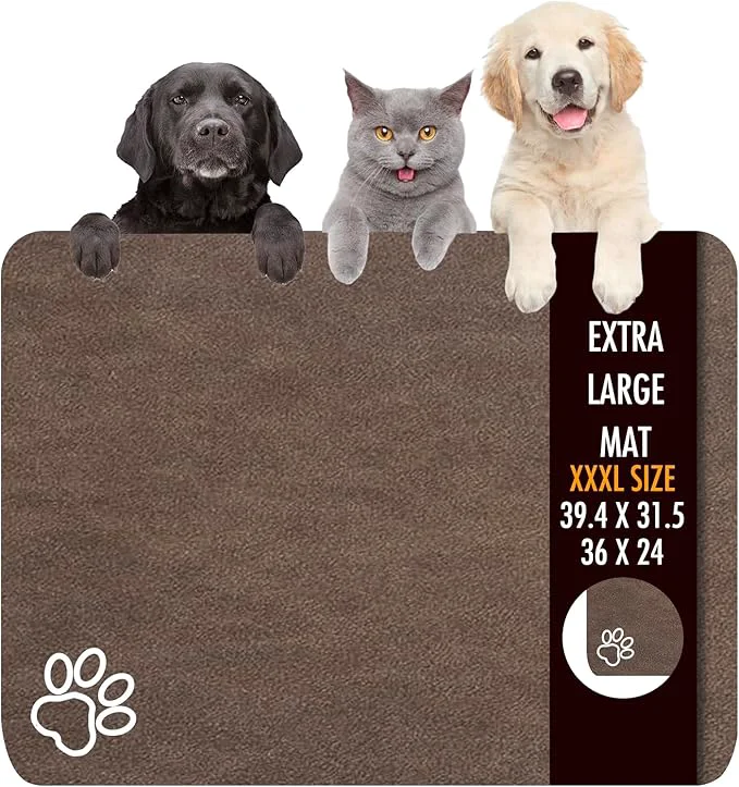 Contemporary Dog Food Mat 39.4 x31.5 Largest Absorbent Dog Mat Sophisticated