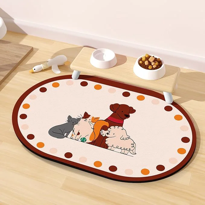 Professional Dog Food Mat 20''x12'' Small Pet Feeding Mat Non-Slip Rubber Pet Food Mat Dependable