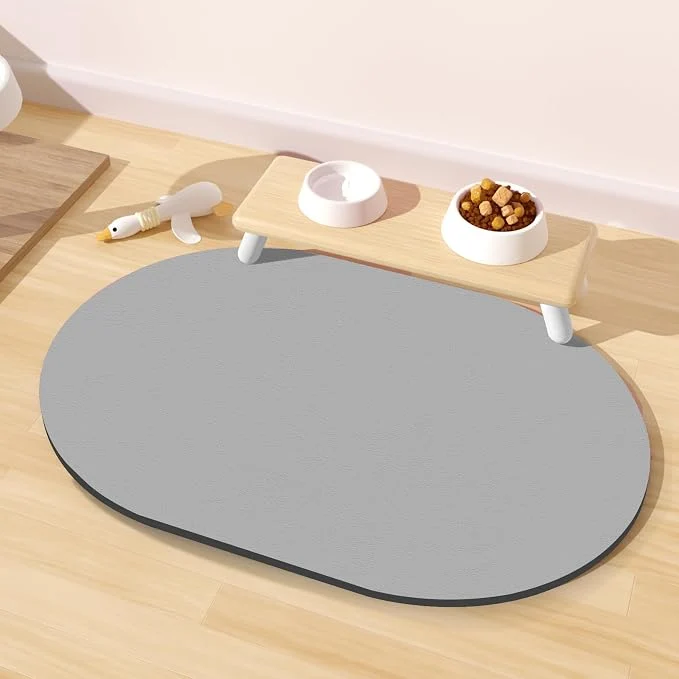Functional Dog Feeding Mat 24''x16'' Absorbent Pet Food Mat No Stains Quick Dry Pet Exceptional