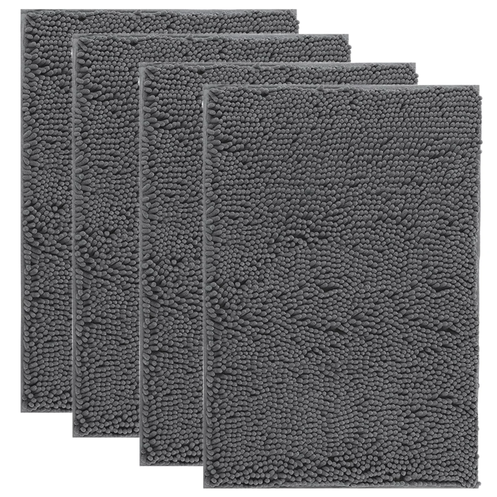 Modern IM HOME 4 Pieces Muddy Door Mats for Dogs – 30x20 Chenille Absorbent Doormat Non-Slip Grey Durable