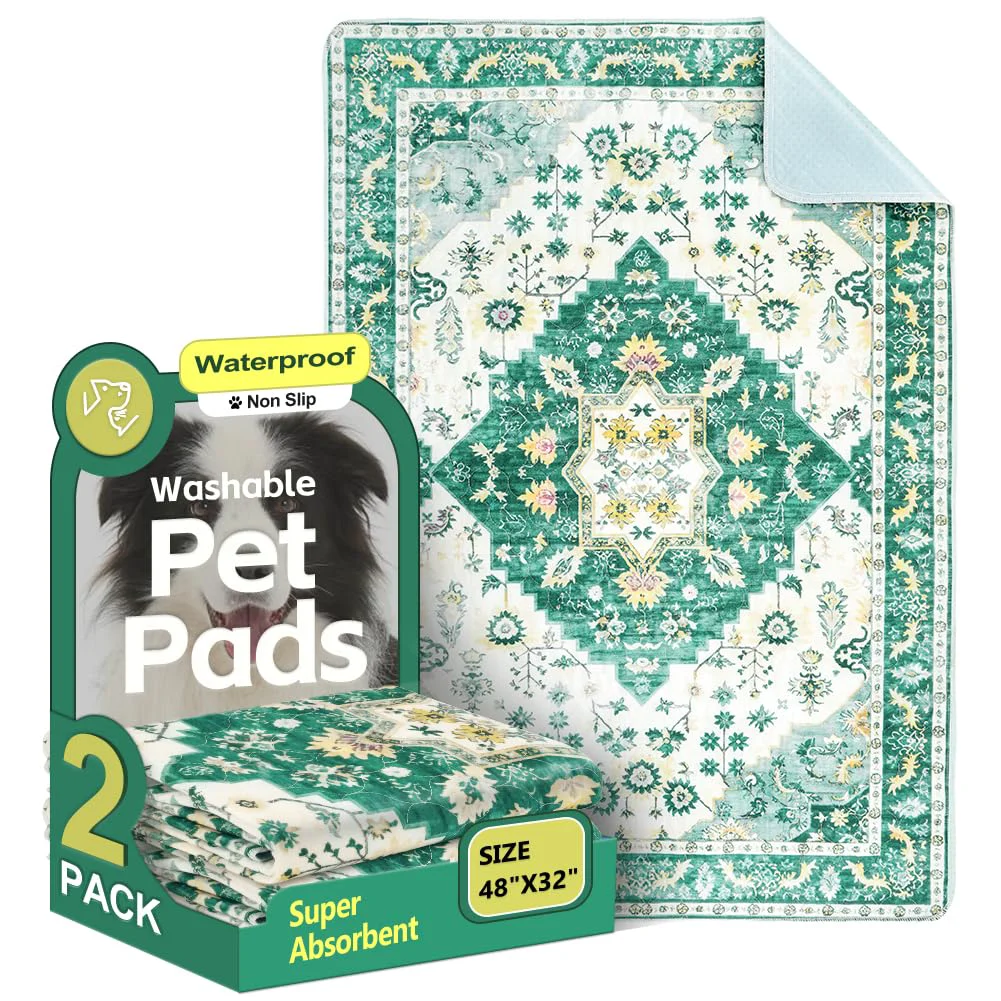 Refined ULIGOTA Washable Dog Pee Pads 2 Pack – 48x32 in Ultra-Absorbent Non-Slip Healthy