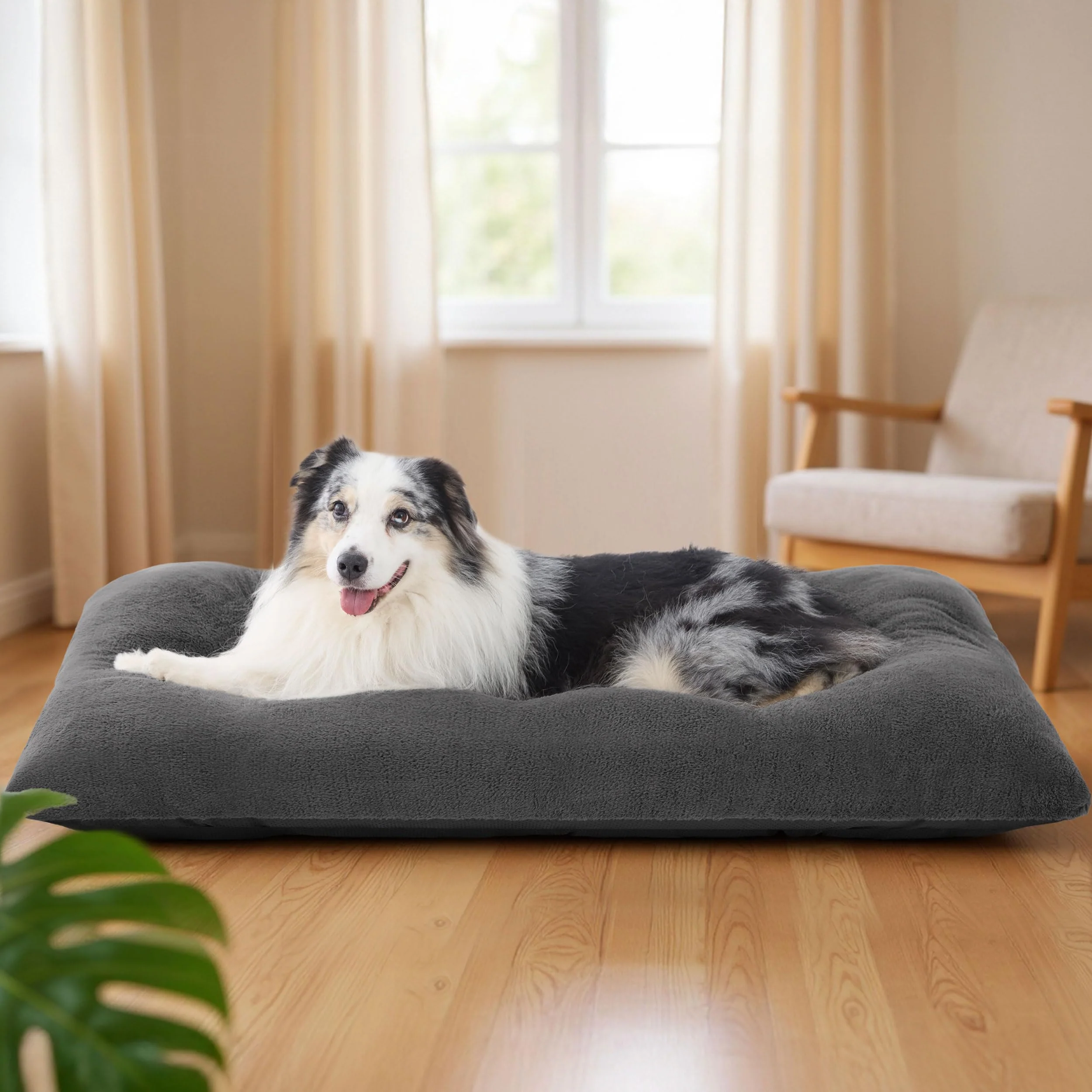 Classic Bedsure Washable XL Dog Bed for Crate – 41x27in Dark Gray Non-Slip Machine Washable Elite