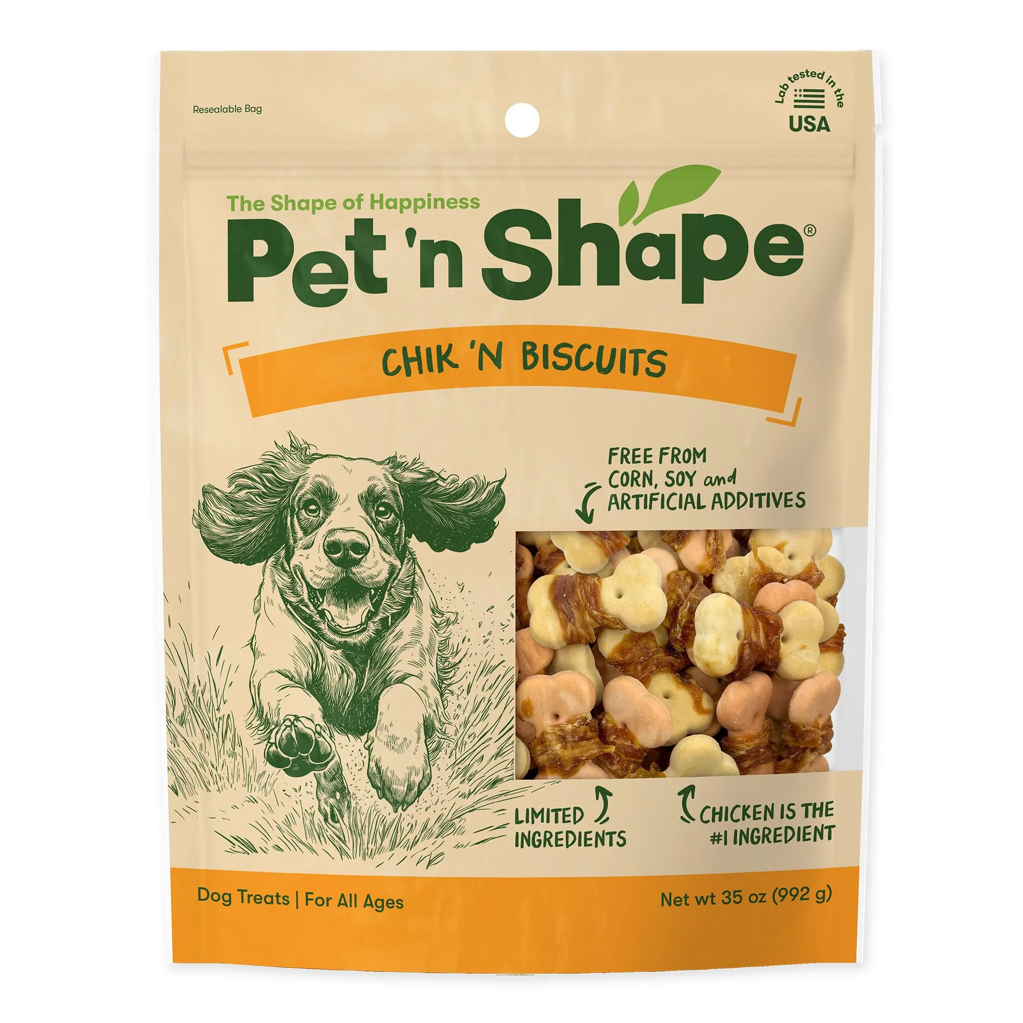 Green Pet 'n Shape Chik 'n Wrapped Biscuits – Natural Chicken Wrapped Dog Treats 35 oz Unique