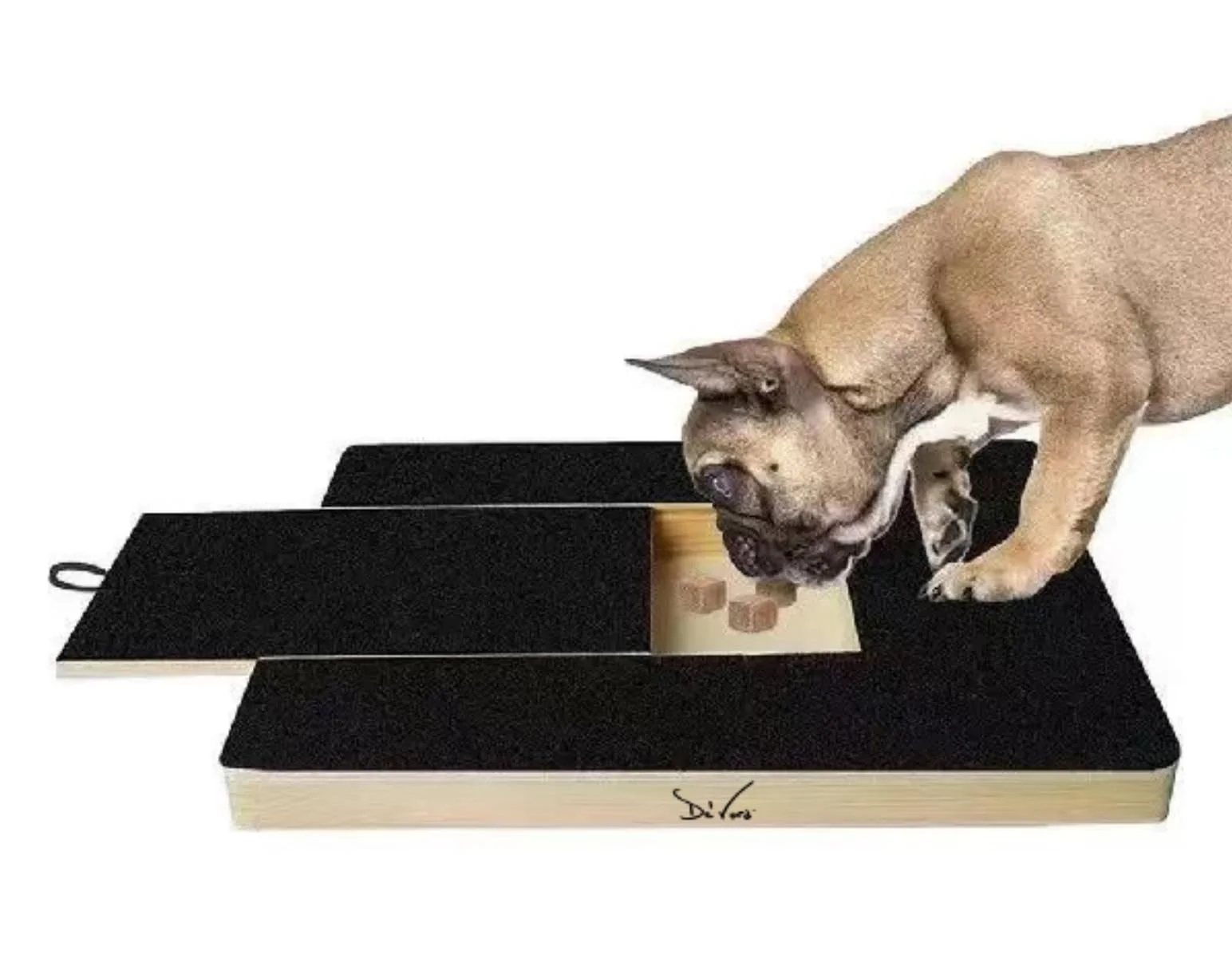 Official De' Vora Dog Nail Scratch Board – Durable Wooden Nail Filing Pad with Treat Drawer Soft