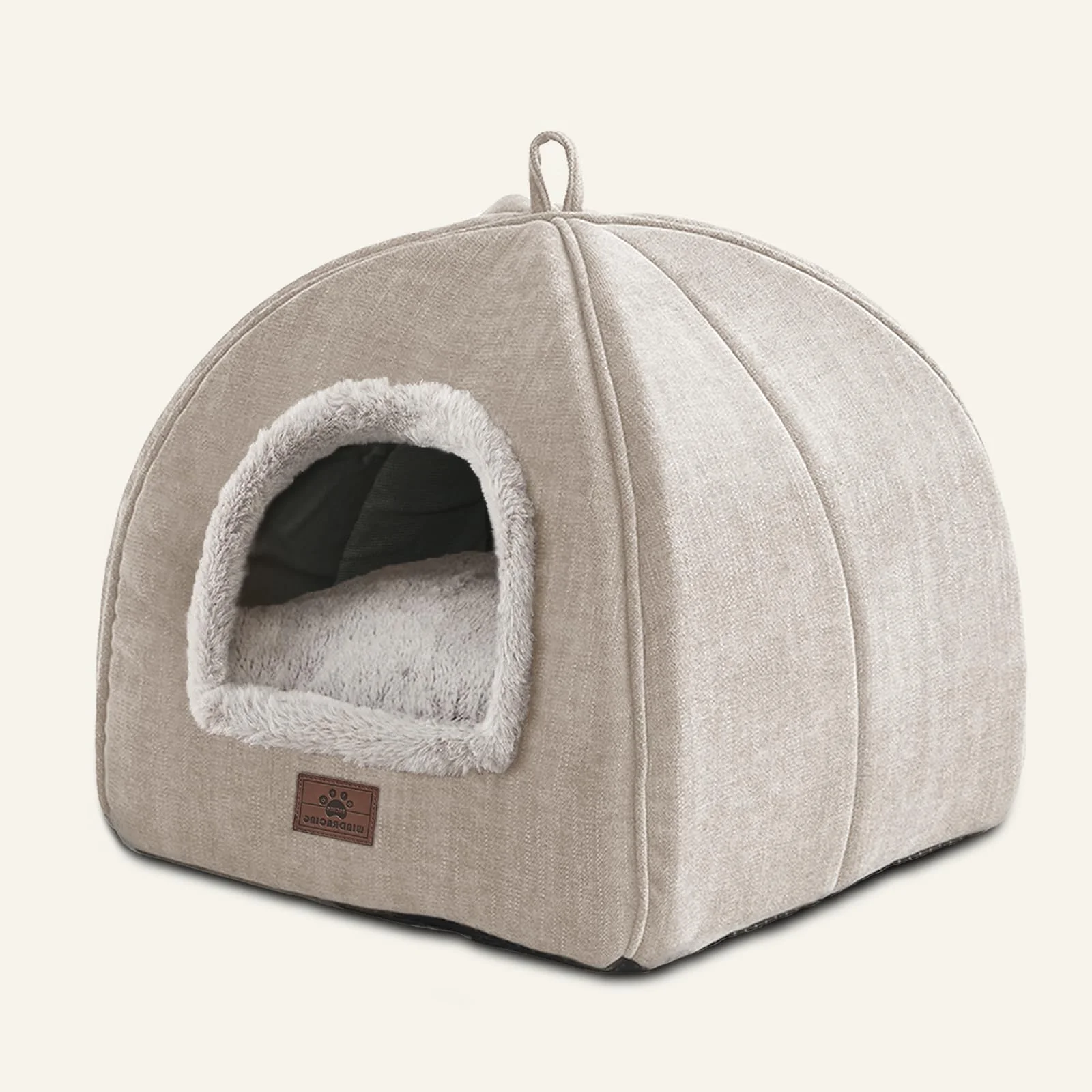 Green WINDRACING Cat Bed for Indoor Cats – Foldable Tent with Removable Cushioned Pillow Beige Optimized