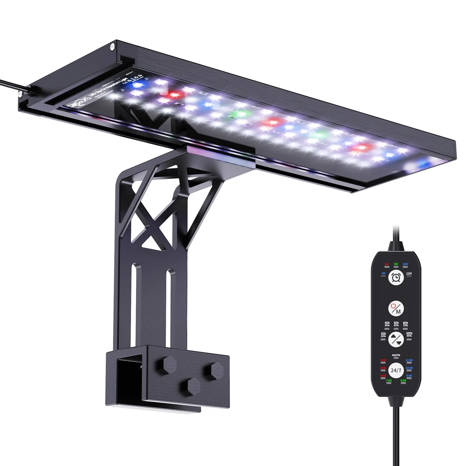 Expertly Made SEAOURA Clip-On Aquarium Light for Plants 24 7 Cycle Full Spectrum 20W 12 -20 Tanks Verified