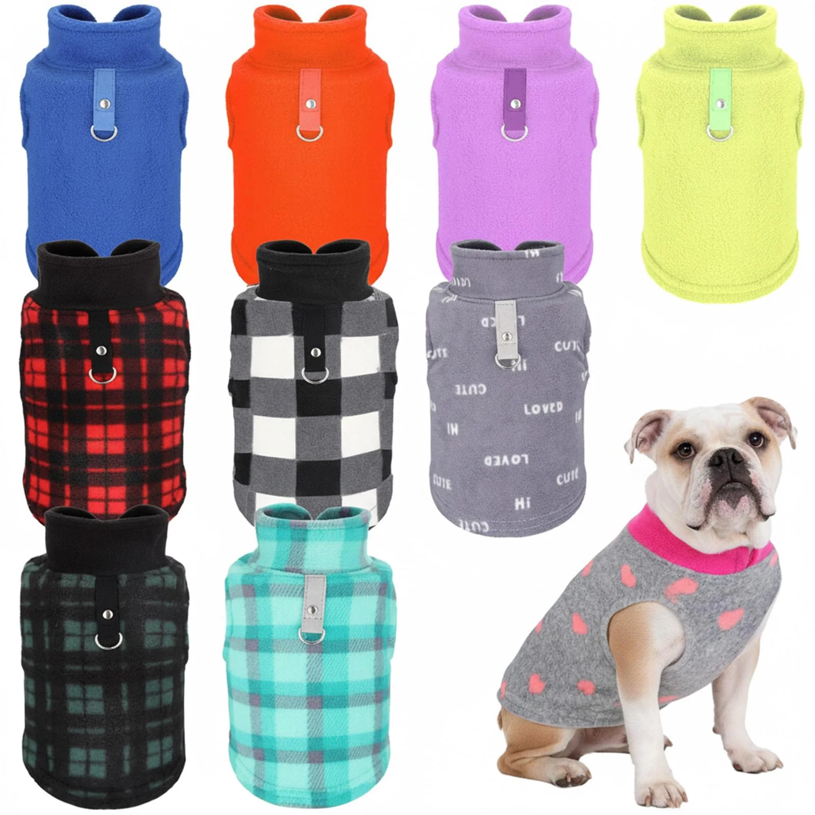 Refined Reginary 10 Pack X-Large Dog Sweaters – Soft Fleece Pet Clothes with Leash Ring Elite