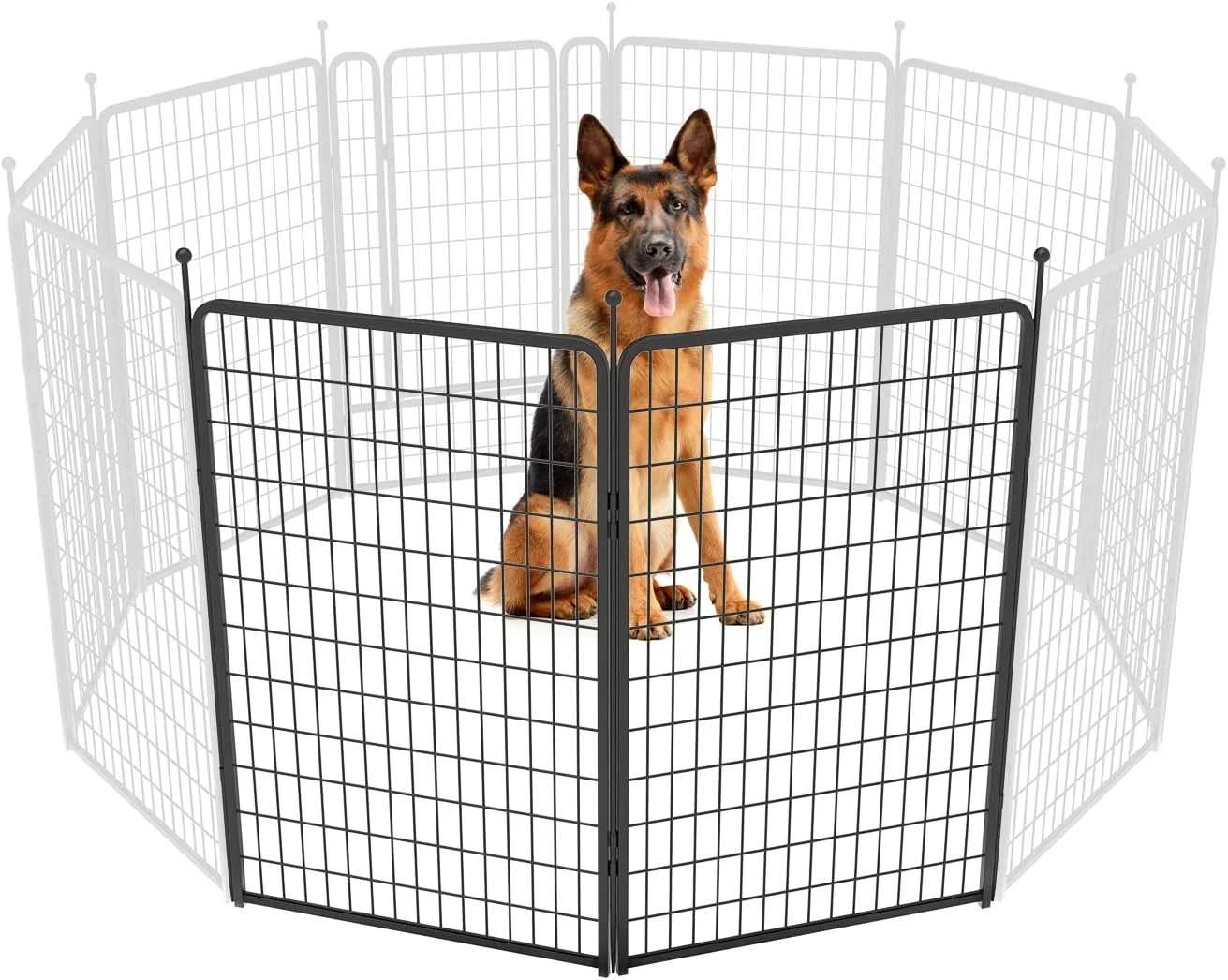 Smooth FXW Rollick Unleashed Dog Playpen for Indoor Yard RV Camping 50 inch 2 Panels for Large Dogs Black│Patented Original