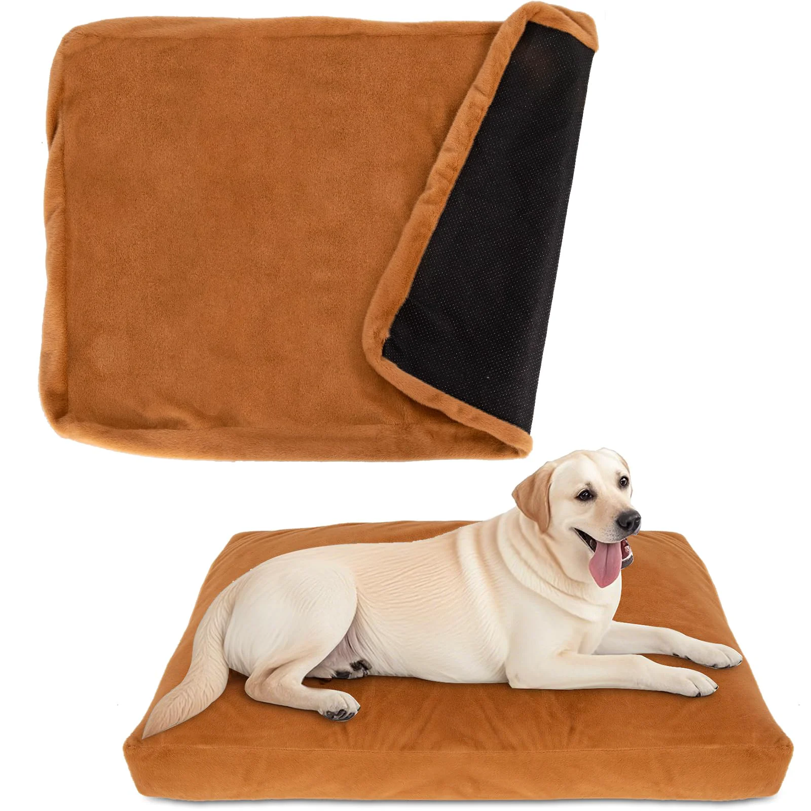 Outstanding BLVOTKRO Faux Fur Dog Bed Covers – Ultra-Soft Rose Velvet Washable Durable 42x28 Gray Coffee Brown Relaxed