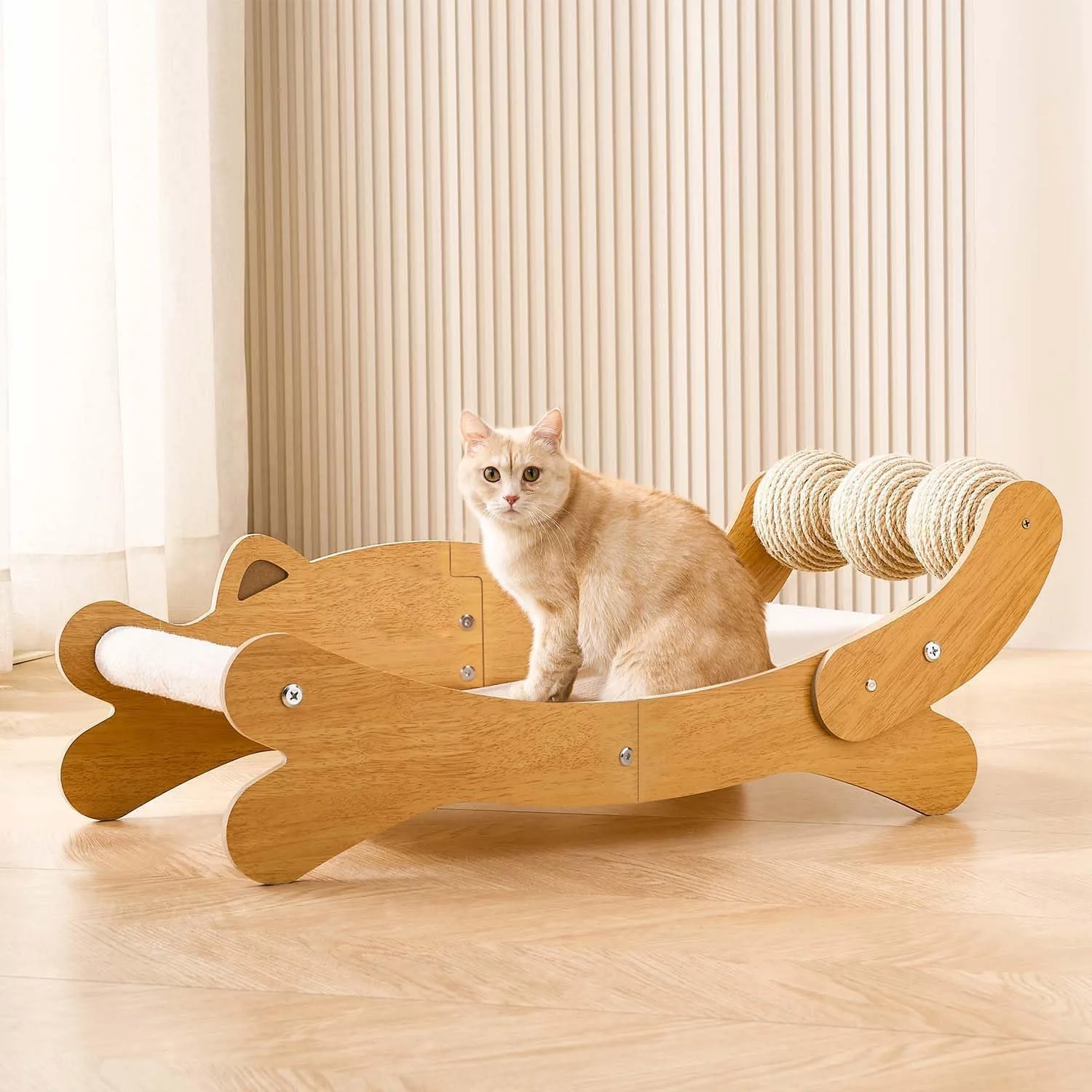 Luxury FUNACAY Cat Scratch Pad – Large 3-in-1 Cat Bed Hammock Felt Mat Enhanced
