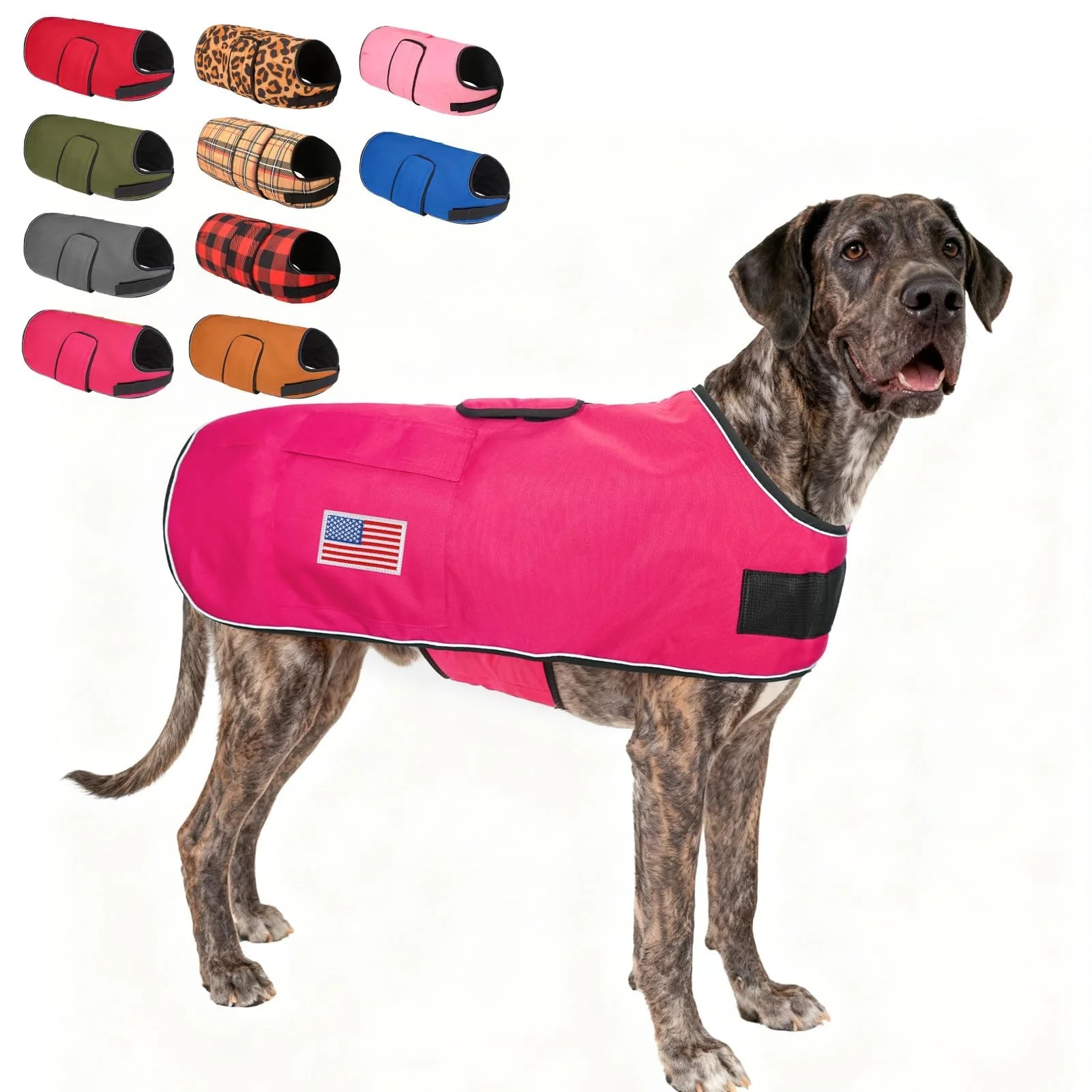 First-Class BEAUTYZOO XX-Large Dog Winter Coat - Waterproof Warm Reflective Rose Pink Safe