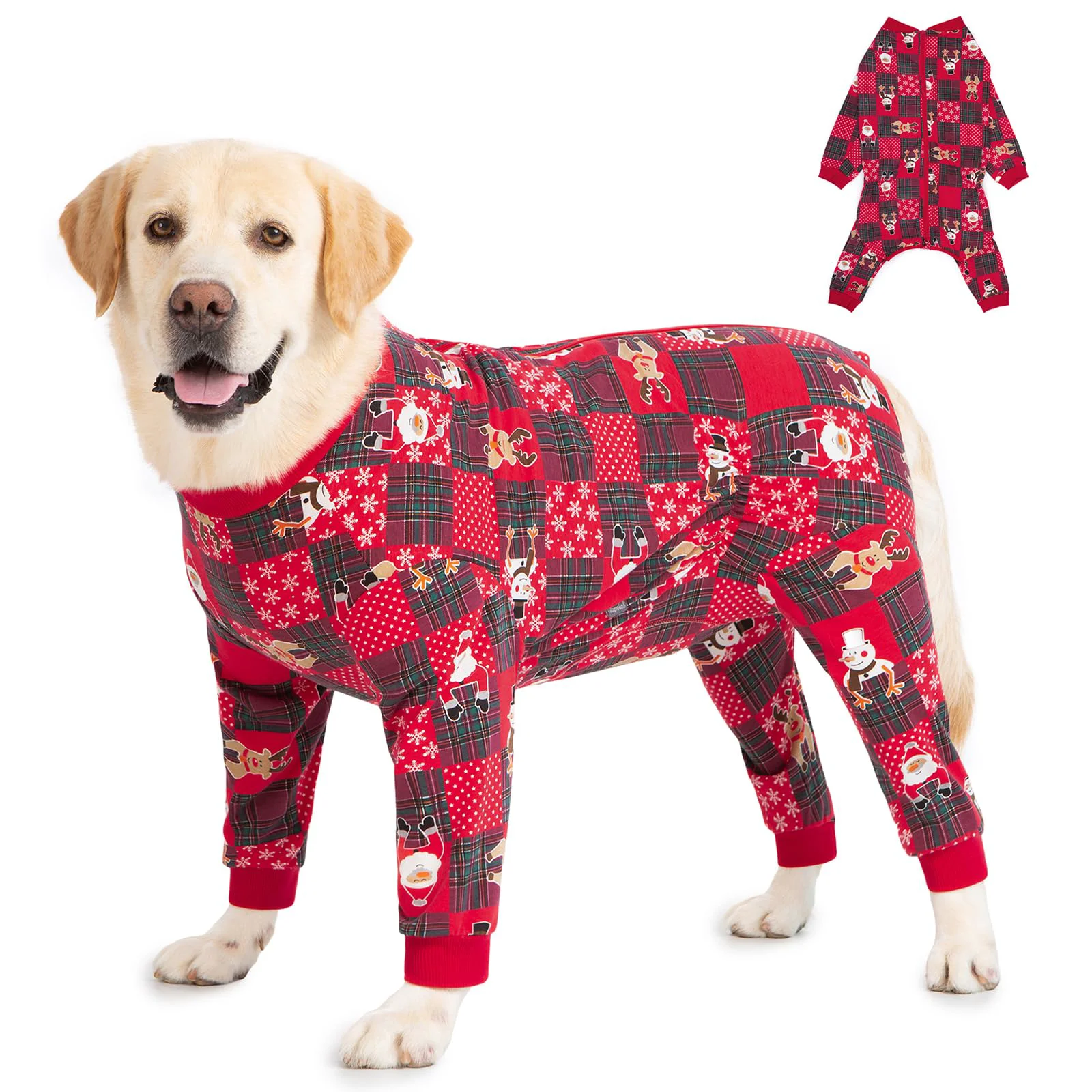 Original Yeapeeto Dog Recovery Suit 4X-Large – Full-Body Bodysuit Cone Xmas Red Natural