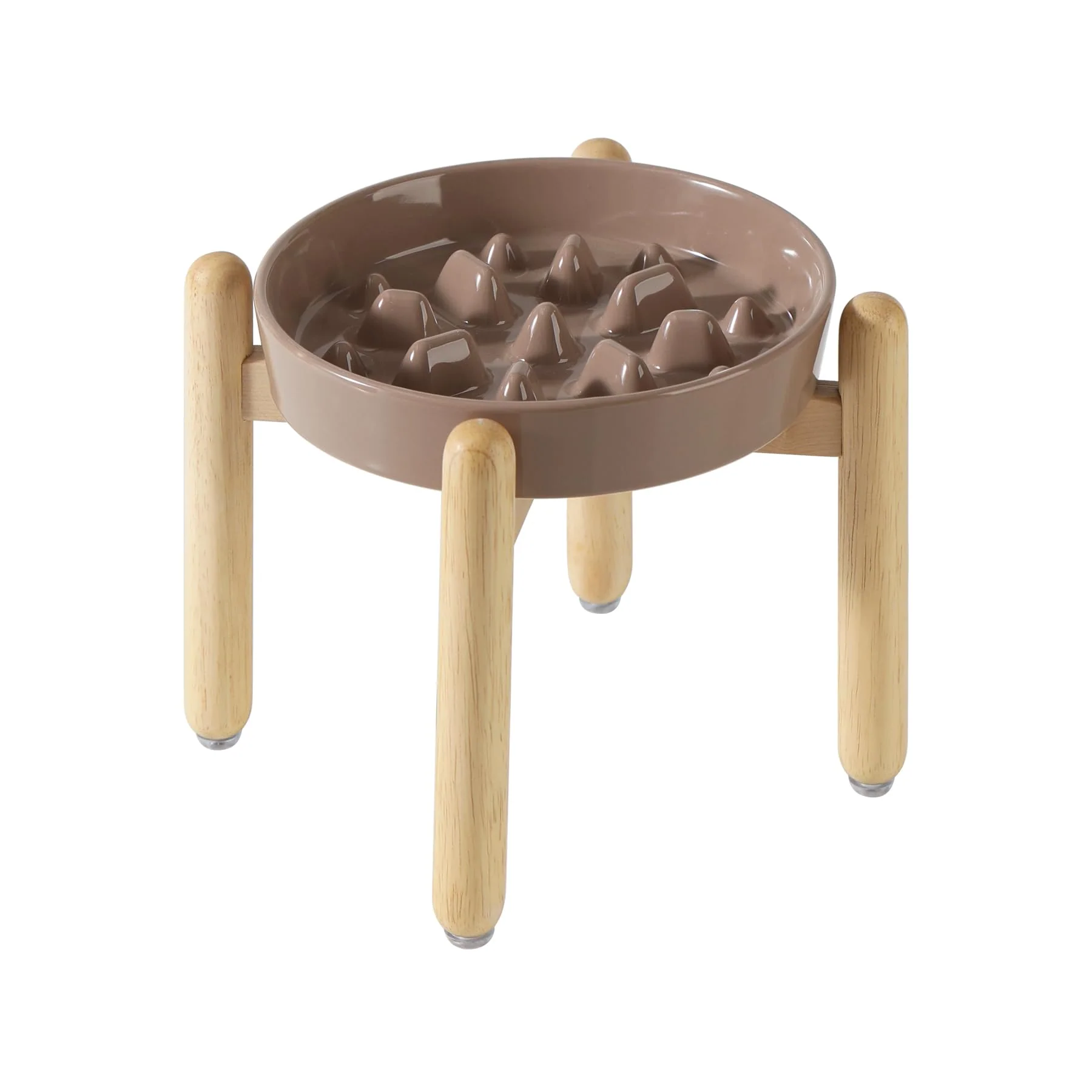 Trendy Havniva Ceramic Raised Slow Feeder Bowl with Wooden Stand – 8.2in for Medium Large Dogs Trusted