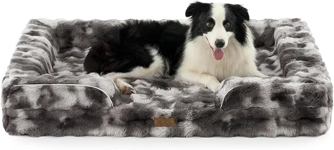 Sustainable Orthopedic Dog Bed for Extra Large Dog Soft and Warm Faux Fur Sofa for Giant Expertly Made