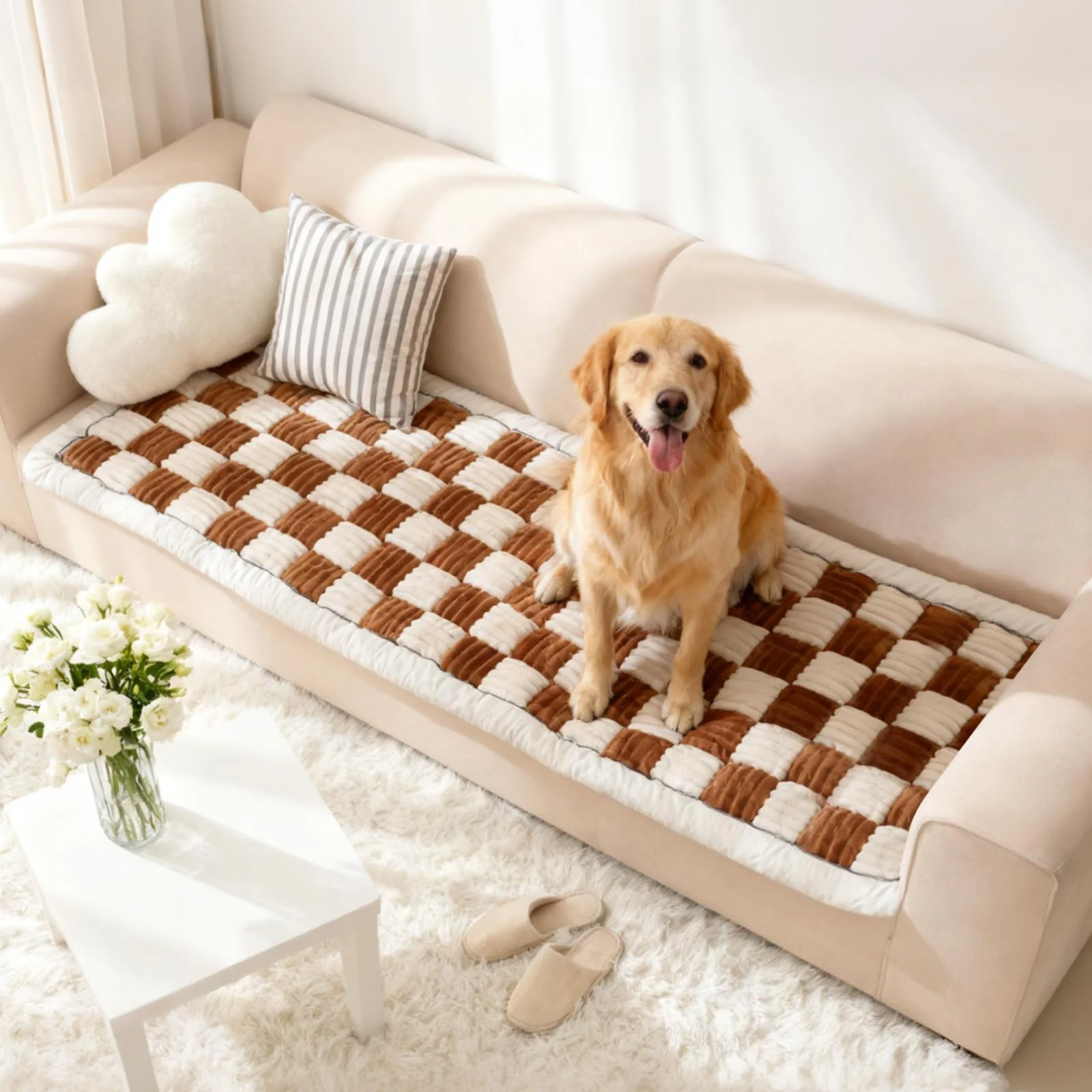 Excellent AMTARP Dog Couch Cover Protector — Non-Slip Washable Sofa Cover for Large Dogs Easy-to-Use