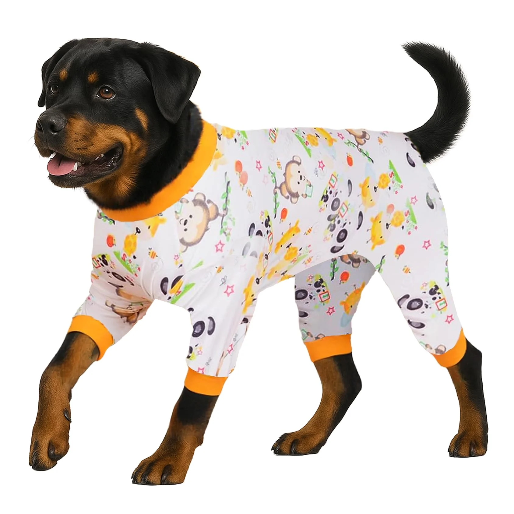 Luxury LovinPet Boxer Pajamas - Recovery Anxiety Shirt for Large Dogs Orange XL Premium