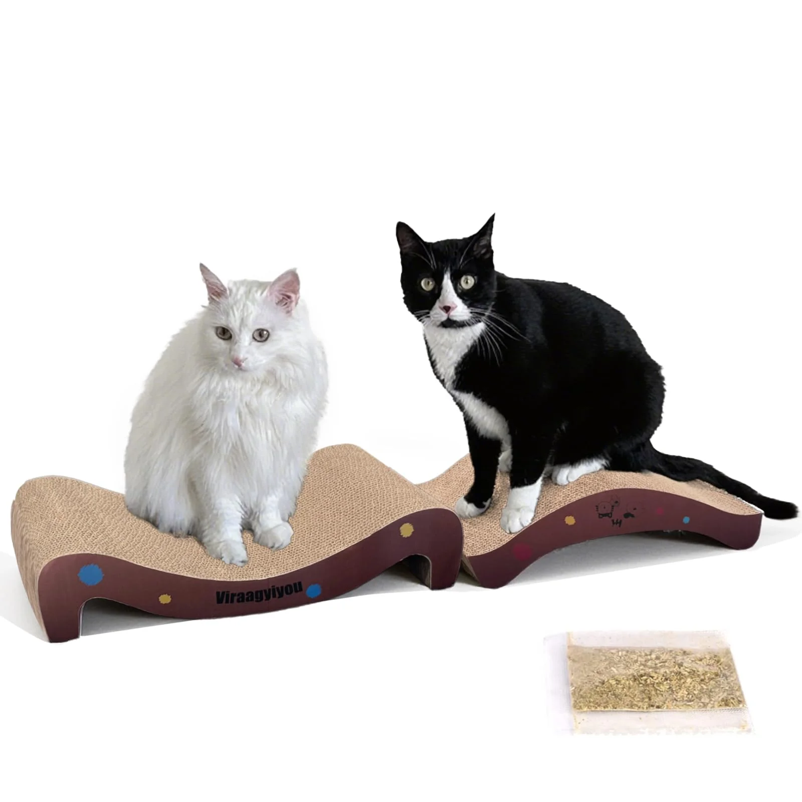 Advanced Viraagyiyou Cat Scratcher Set – Large Small Corrugated Cardboard Posts Scratch-Resistant Sophisticated