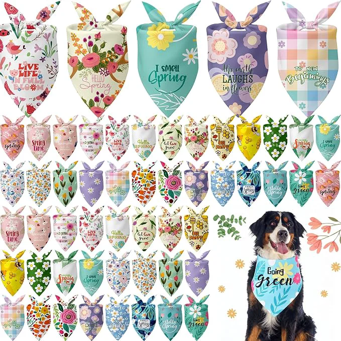 Lightweight Kacctyen 50 Pcs Spring Dog Bandanas Bulk Large Bandanas Verified