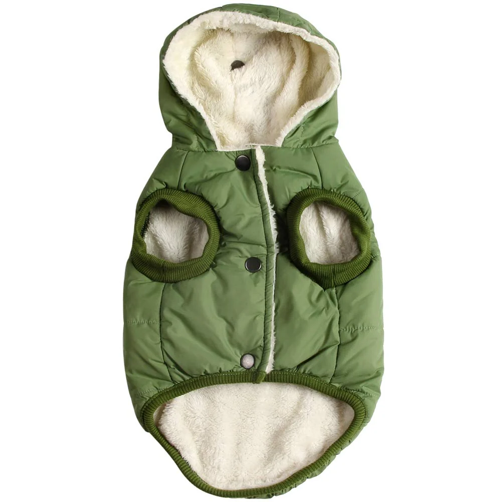 Outstanding vecomfy Fleece Lining Extra Warm Dog Hoodie – Large Green XL Hooded Coat Fine Crafted