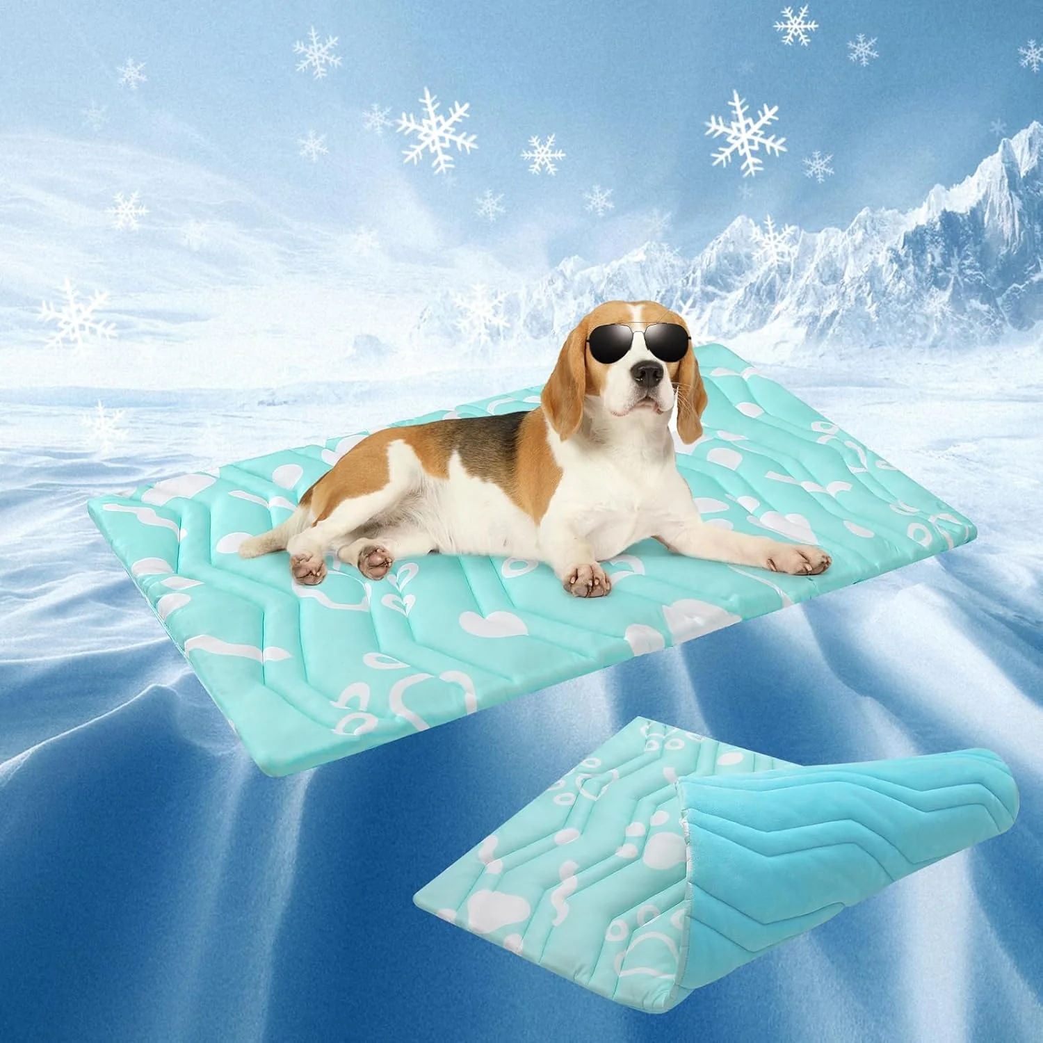 Detailed BEAUTYZOO Upgrade Dog Cooling Mat Extra Large Reversible Self-Cooling Mat for Dogs Thicken Pet Ice Cool Pad Blanket for Summer Kennel Sofa Bed Floor Car Seat Machine Washable Foldable 36 x23 Modern