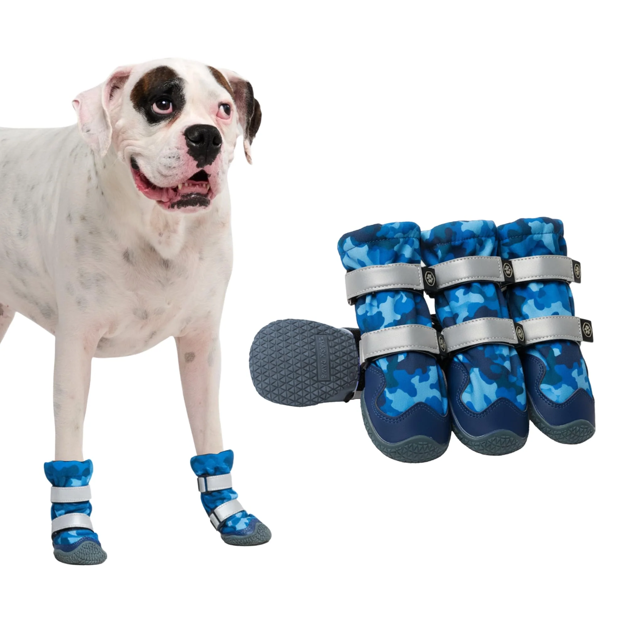 High-Performance Spark Paws Dog Shoes - Waterproof Non-Slip Boots for Medium to Large Dogs Blue CamO Size 6 Versatile