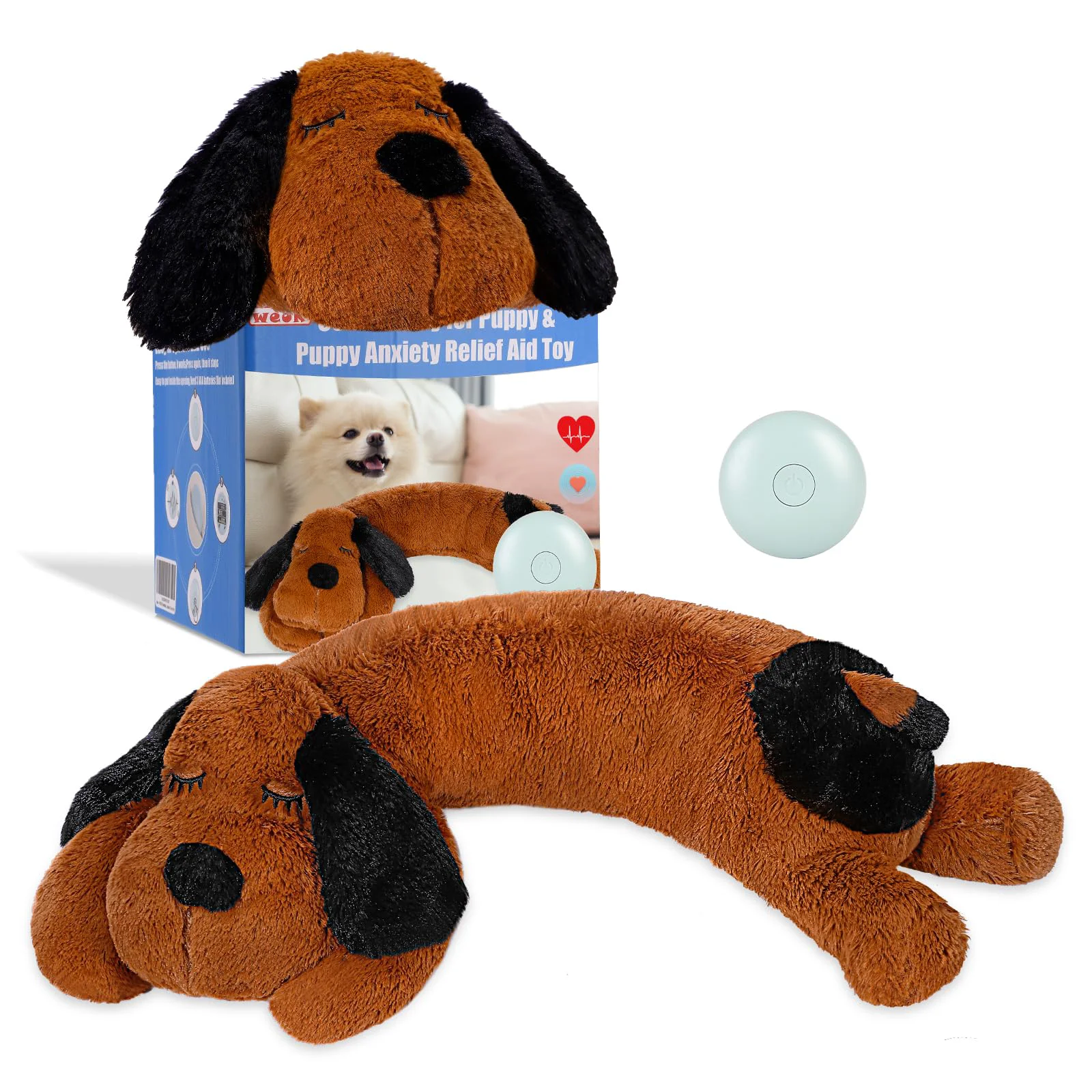 Luxury WEOK Puppy Heartbeat Toy for Separation Anxiety Relief – Calming Plush Companion for Dogs Cats Dependable
