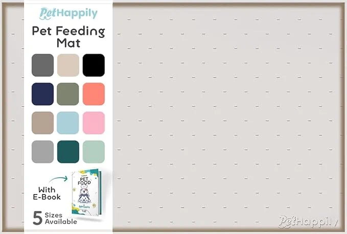 Unique Dog Food Mat - 24x15 Raised Edges Dogs Mat Fast