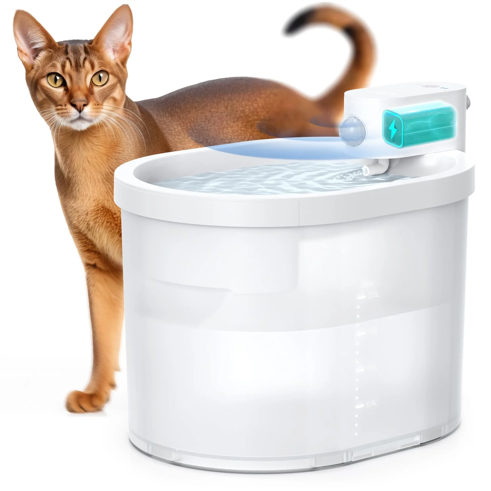 Traditional uahpet Cat Water Fountain — Wireless 2L Battery-Powered Fountain with Sensor Filtration Comfortable