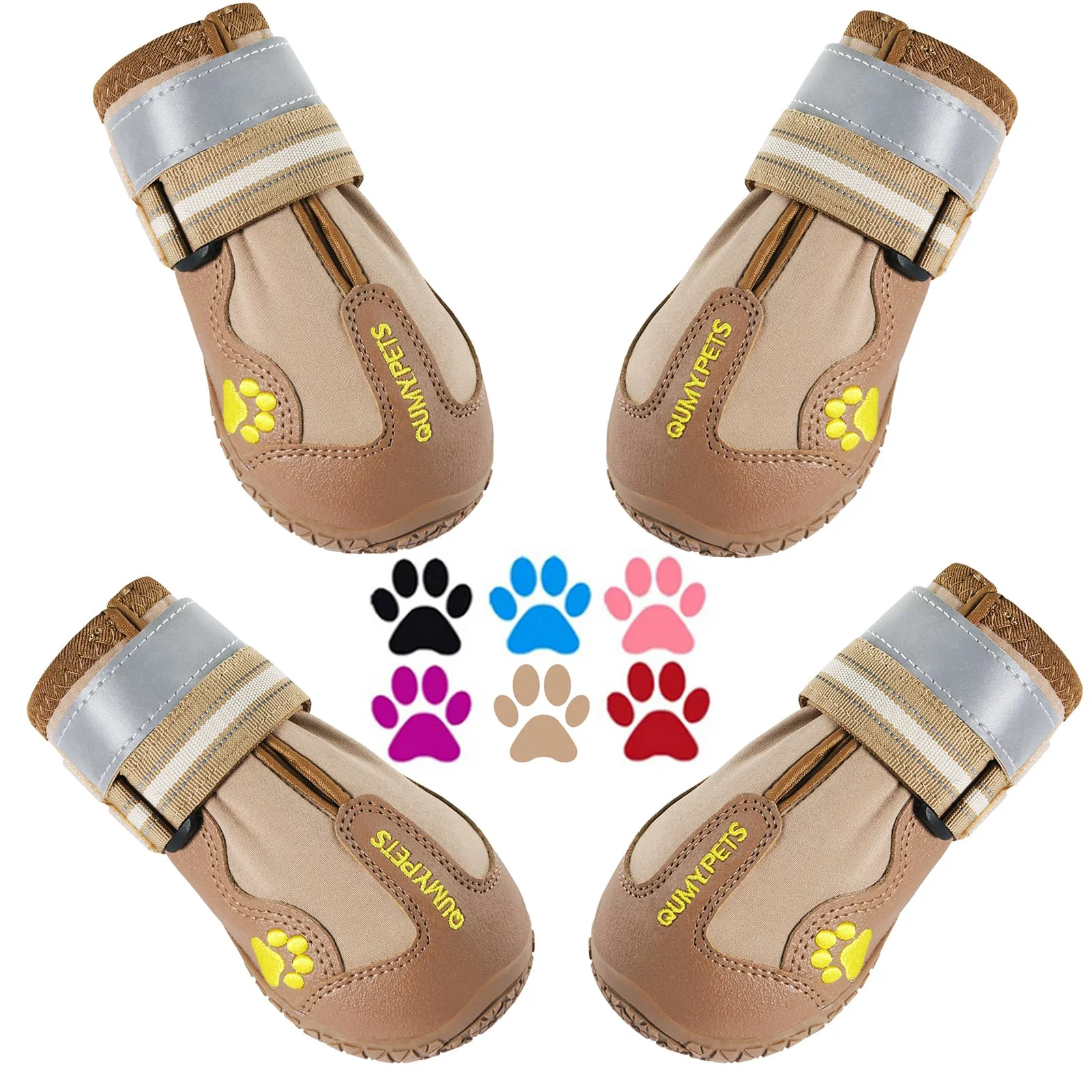 Expertly Made QUMY Dog Shoes for Large Dogs — Rugged Water-Resistant Boots with Secure Straps Responsible