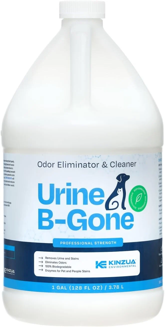 Superior KINZUA ENVIRONMENTAL Urine B-Gone Professional Enzyme Odor Eliminator Pet Stain Remover Human Cat Dog Urine Cleaner Effective on Laundry Carpets More Scent 1 Gallon Innovative