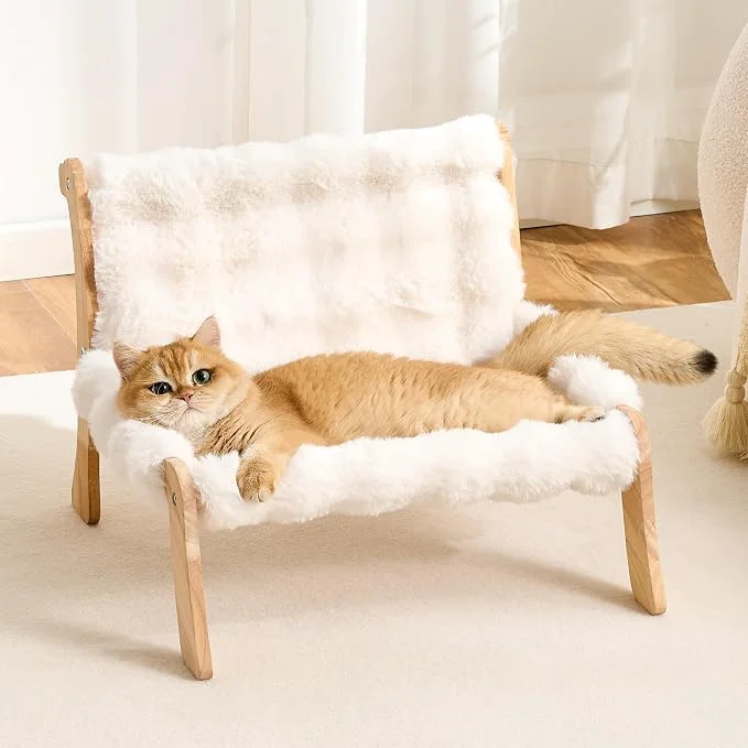 Classic Solid Wood Cat Couch Bed for Indoor Cats Modern Cat Sofa Reliable