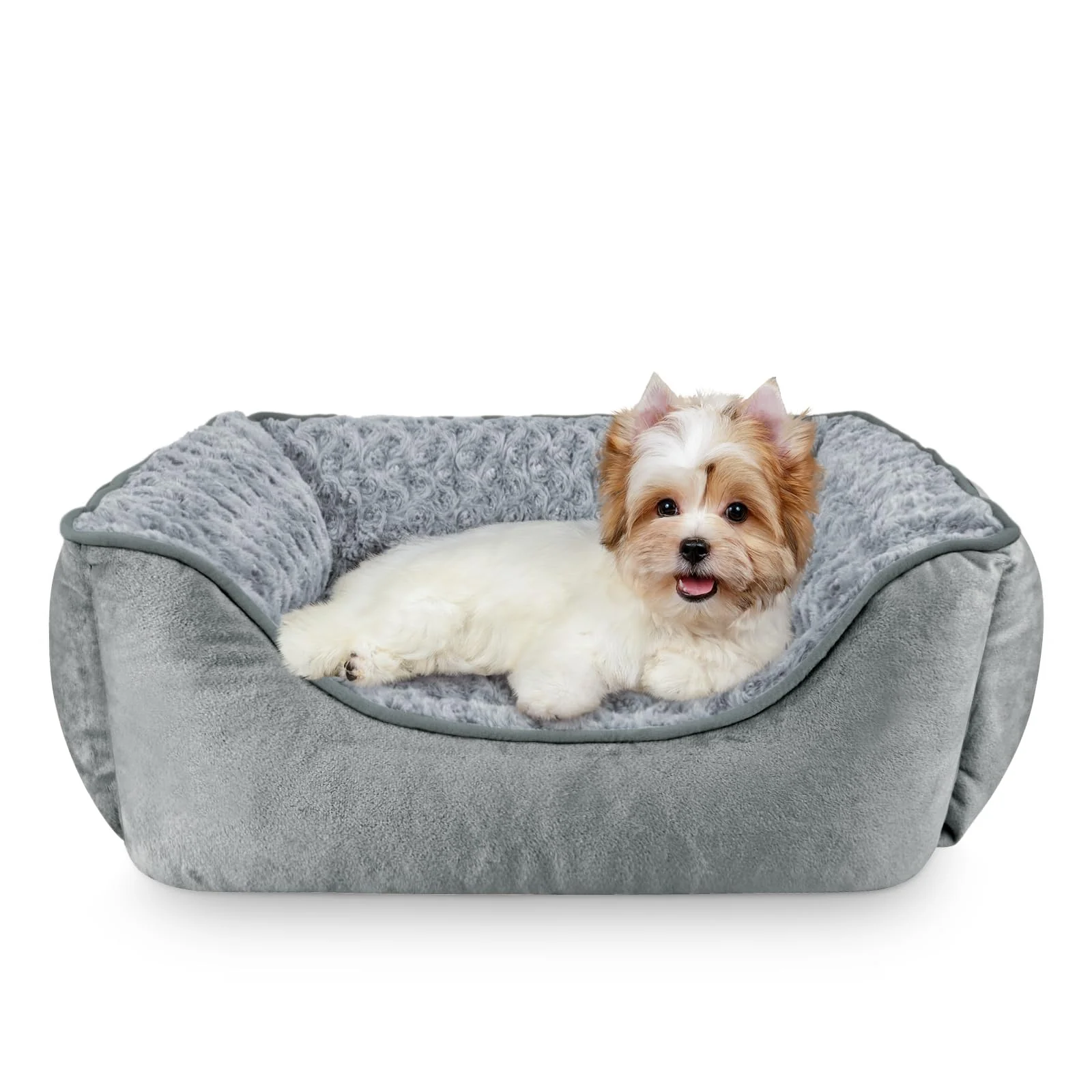 Verified JOEJOY Rectangle Dog Bed – Orthopedic Sofa Bed for All Dog Sizes Washable Anti-Slip Grey Relaxed