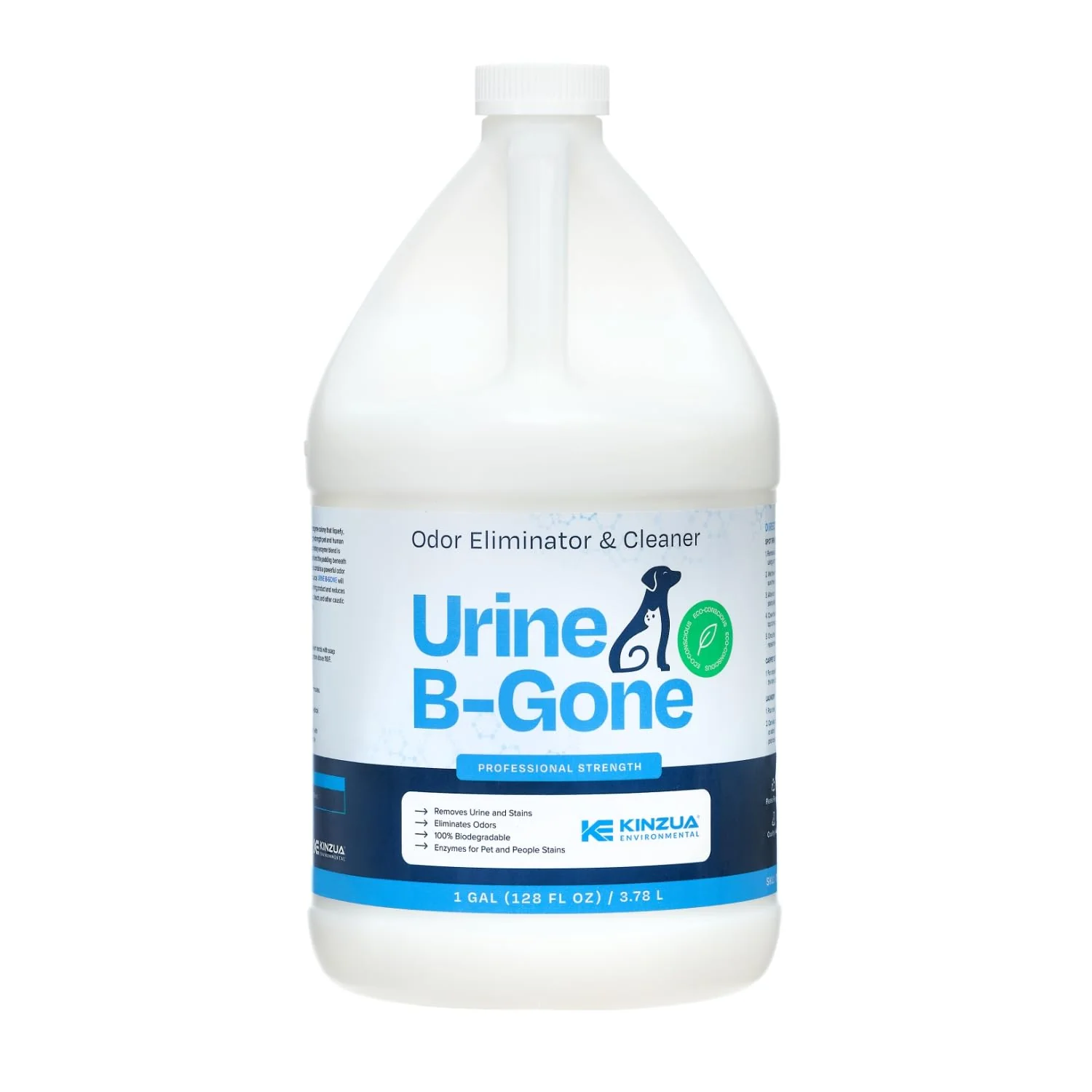 Original KINZUA ENVIRONMENTAL Urine B-Gone – Professional Enzyme Odor Eliminator Pet Stain Remover 1 Gallon Specialty