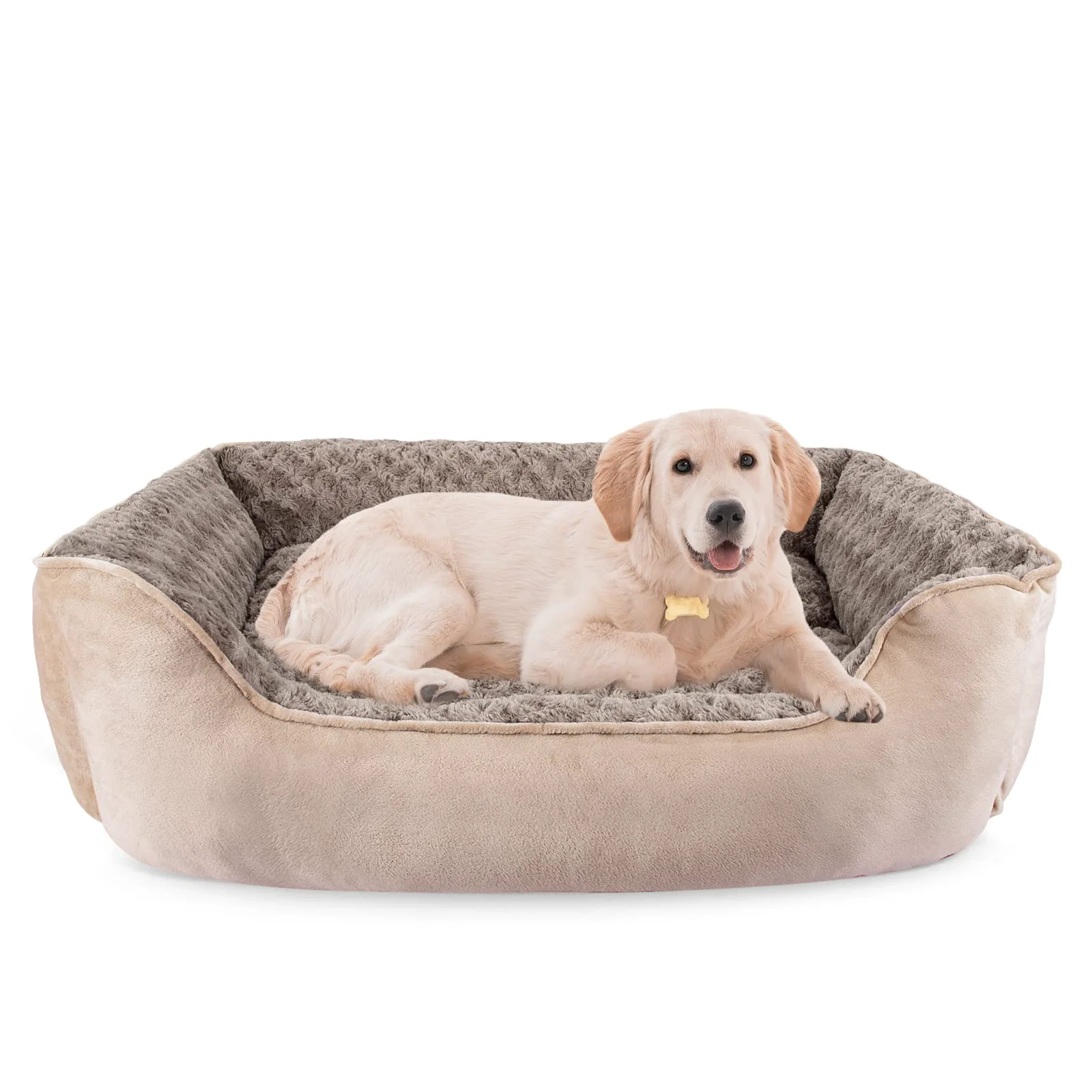 Minimalist JOEJOY Rectangle Dog Bed – Washable Orthopedic Sofa Bed for All Dogs Beige Recyclable
