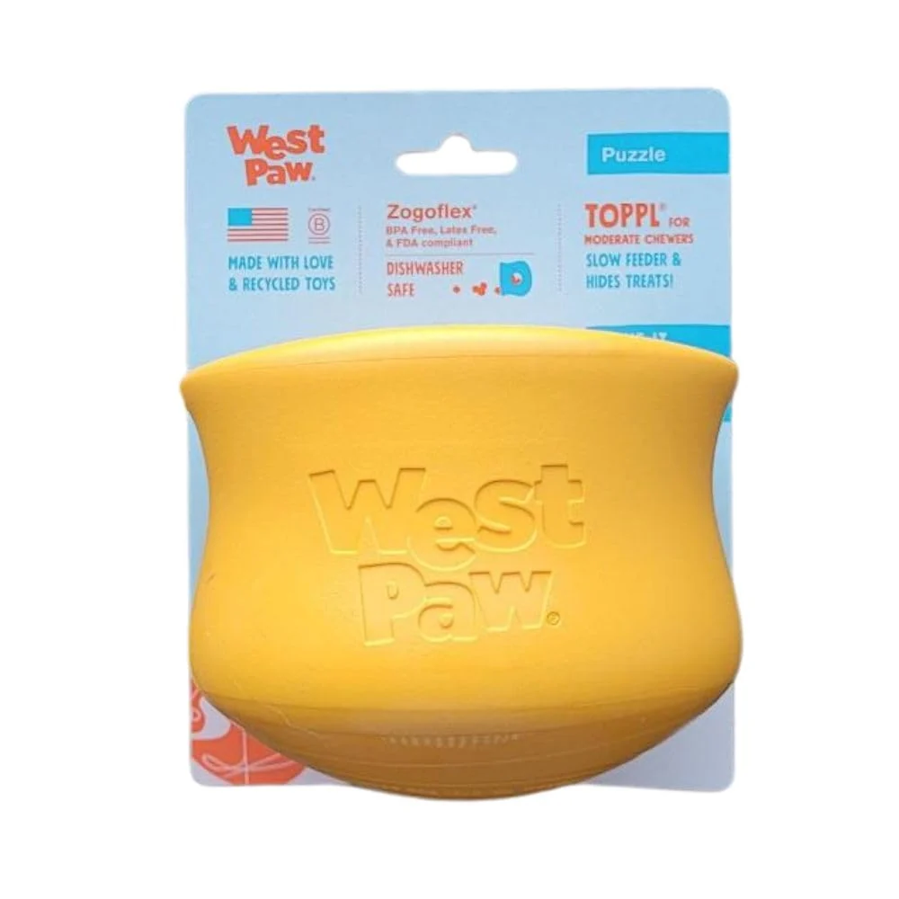 Outstanding WEST PAW Toppl XL – Durable Puzzle Toy for Large Dogs Sunflower Yellow Professional