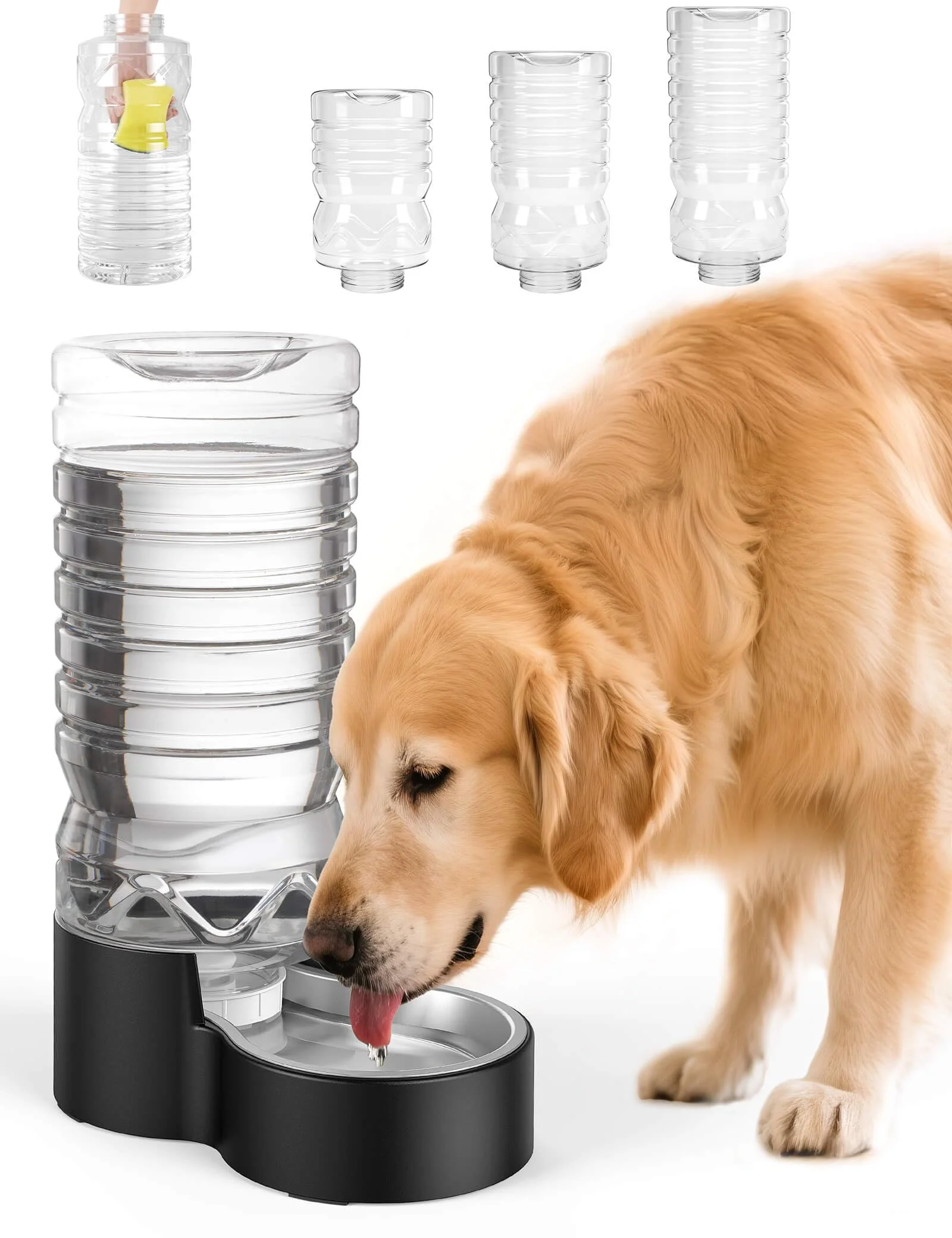 Effective Heouvo 2.5 Gallon Automatic Water Dispenser for Cats Dogs — Wide Mouth Removable Stainless Bowl User-Friendly