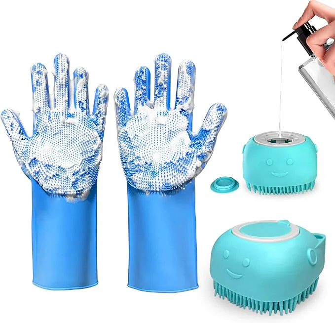 Dependable 2PCS Dog Washing Gloves and Dog Shampoo Brush Dog Bath Supplies Dog and Cat Certified