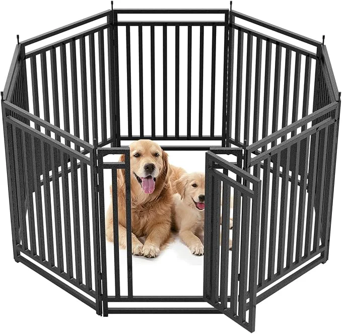 Pure Dog Fence for Yard Outdoor Indoor Dog Playpen 40 Height 8 Panels Metal Dog Pen High-Grade