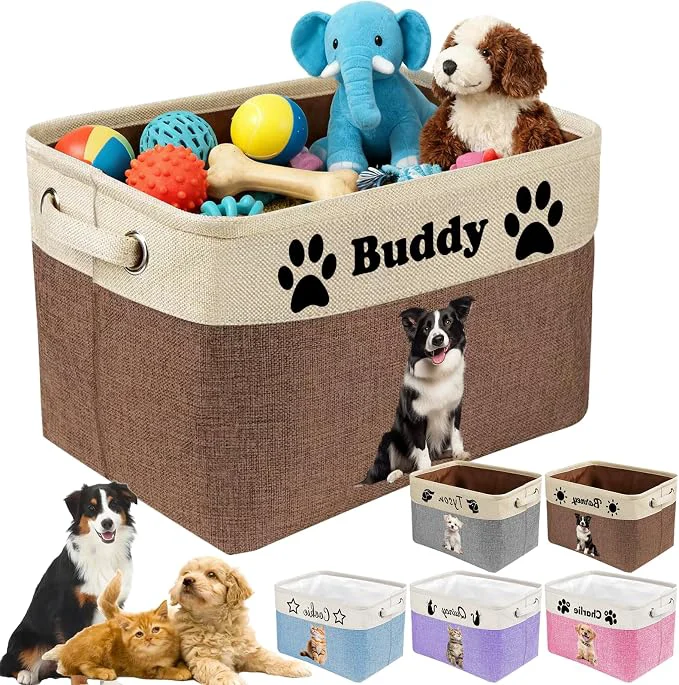 Consistent Personalized Dog Cat Toy Storage Basket Prestigious