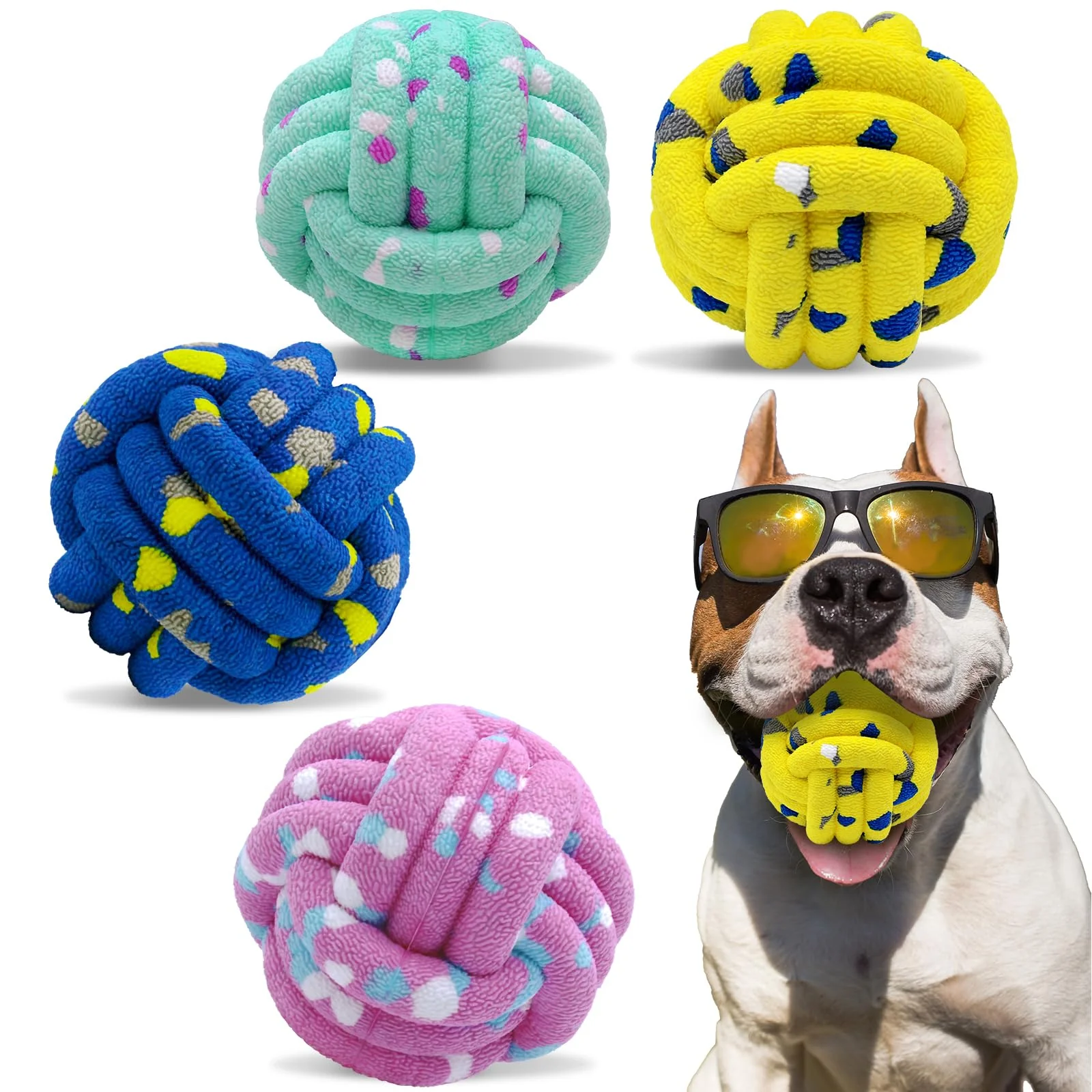 Reusable orange Dog Balls 4 Pack – Indestructible Tennis Ball Toys for Aggressive Chewers Sophisticated
