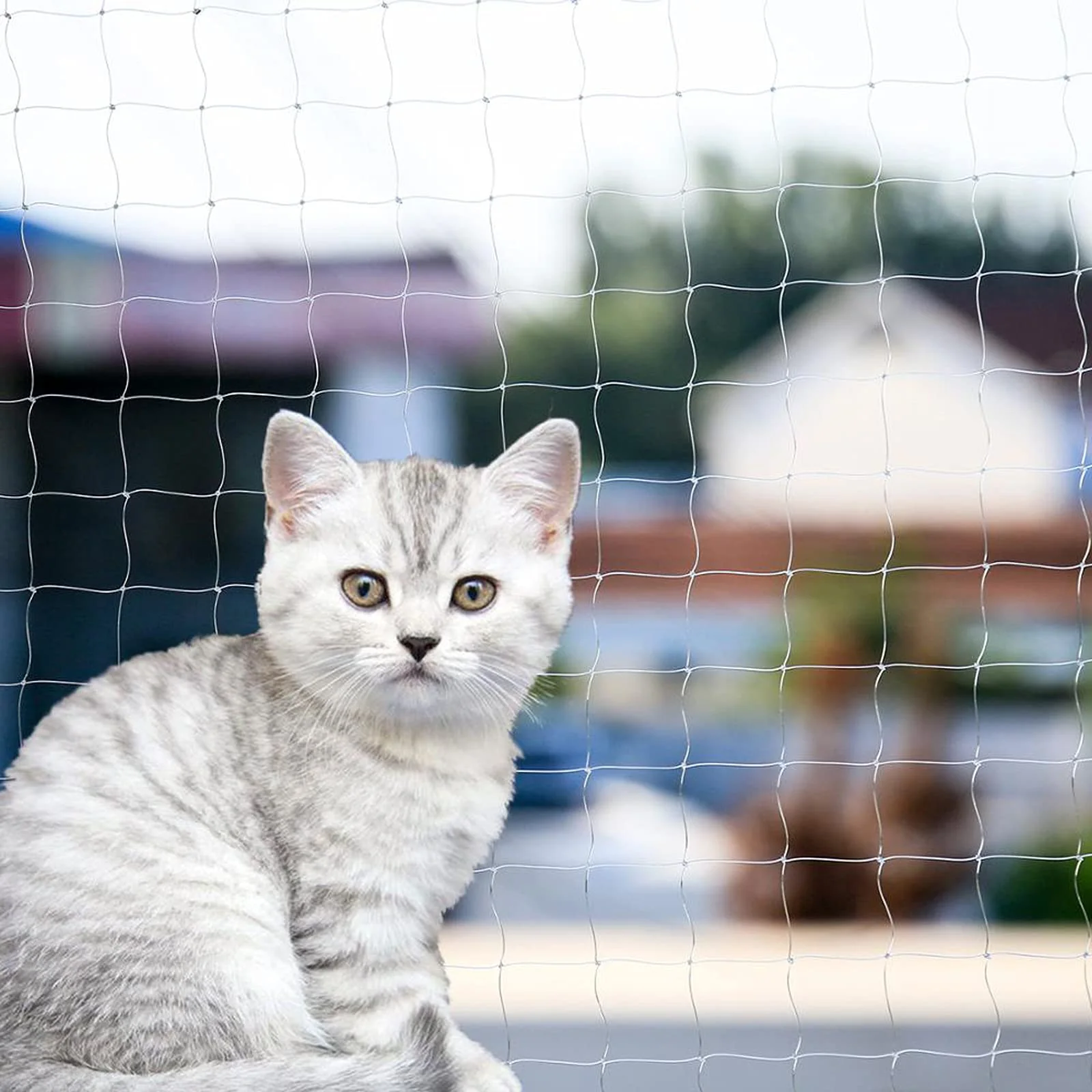 Prestigious Qesonoo Cat Balcony Net - Transparent Nylon Safety Fence for Balcony Window Stairs 4 Size Options Natural