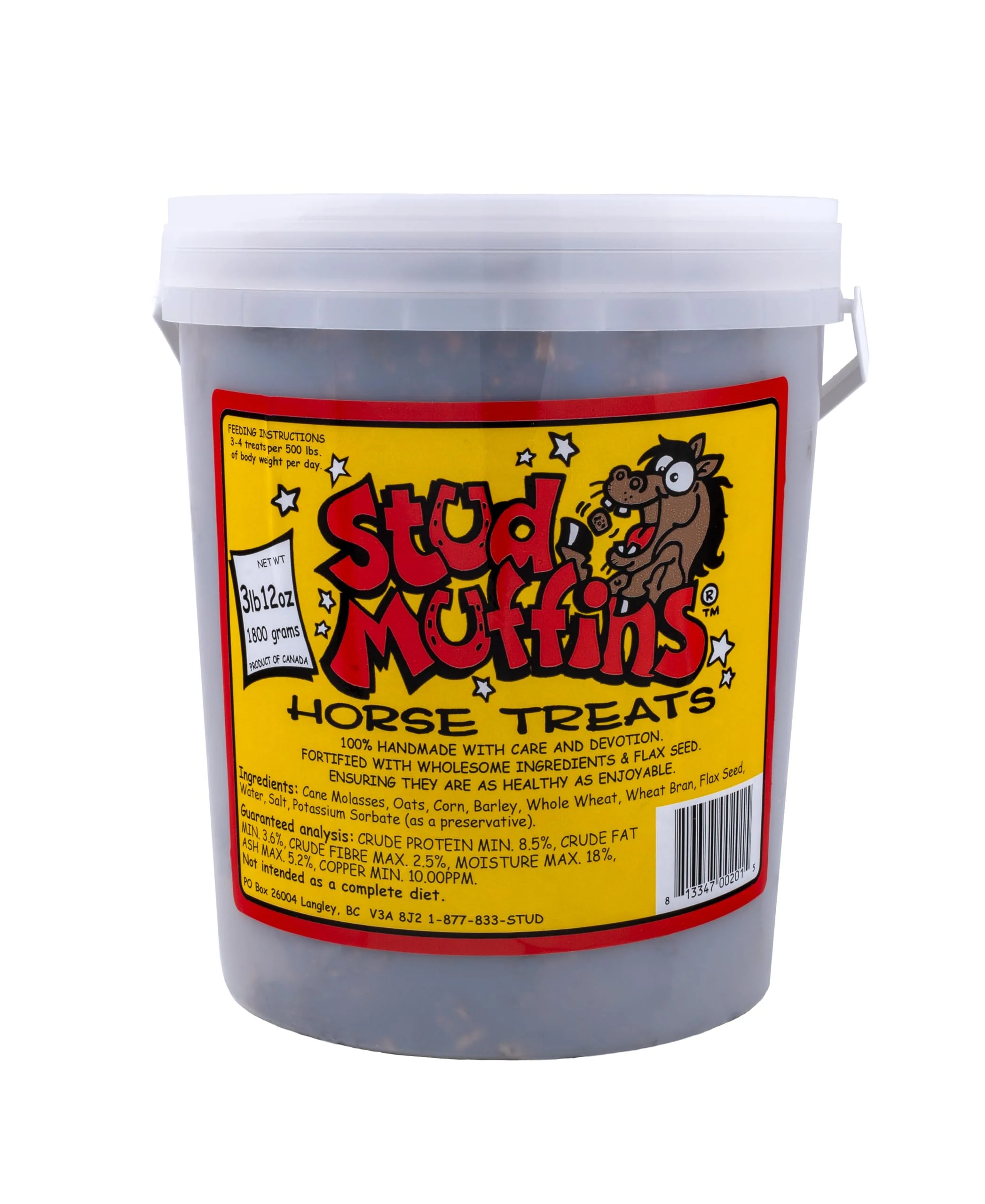 Exceptional Stud Muffins S1060 Horse Treats – 60 Oz Bucket Handmade with Flax Seed Traditional