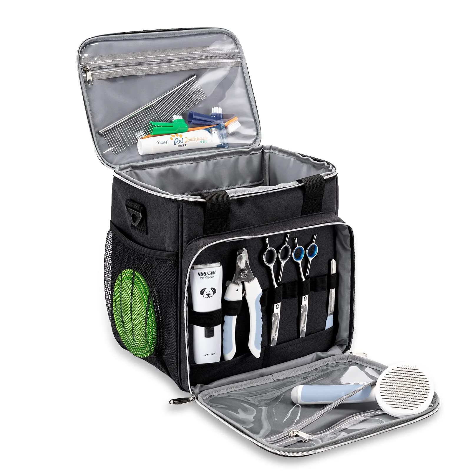 Stylish BABEYER Pet Grooming Bag – Durable Organizer Tote for Dog Grooming Tools Long-Lasting