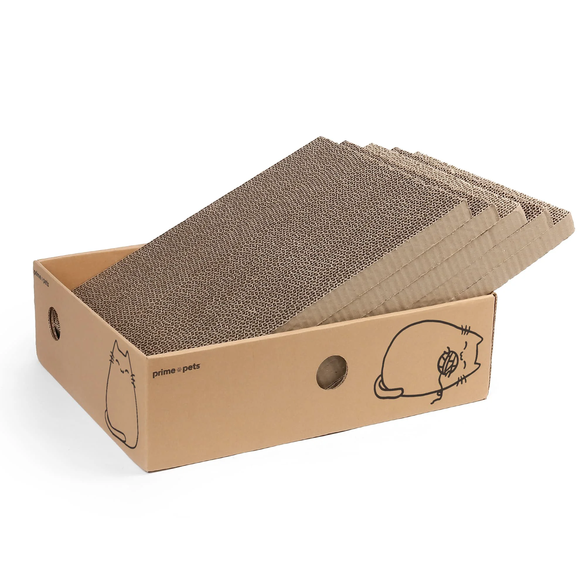 High-End PrimePets Cat Scratcher – Wide Reversible Cardboard Scratch Pad 5 Pack XL 17x13x5 Traditional
