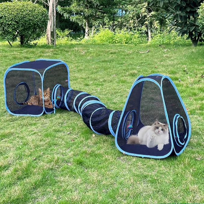 Original Design Outdoor Cat Enclosures Cat Tunnels Tents Cubes Authentic